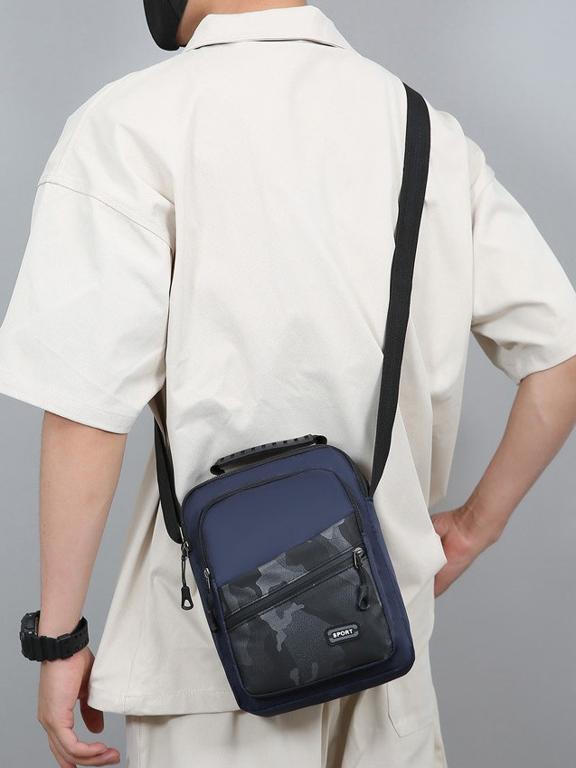 Men’s Navy Handbag Shoulder Bag Crossbody Casual Camouflage Style