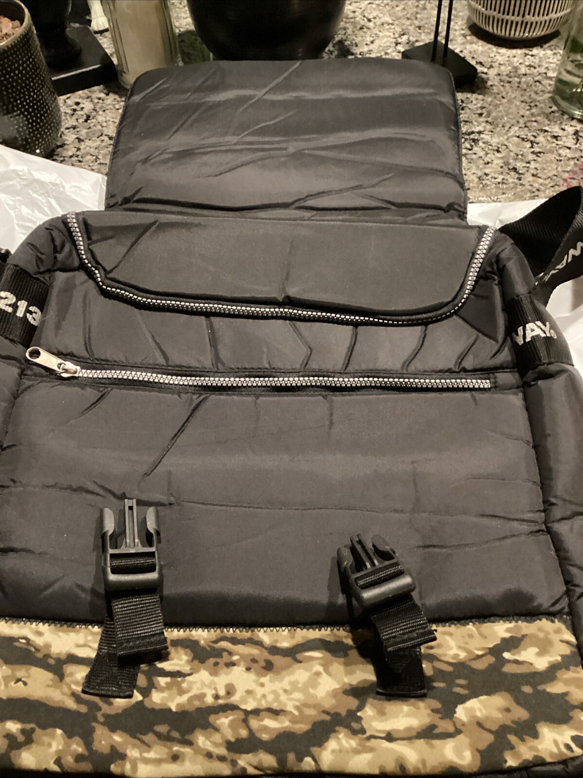 213 Freeway Black Messenger Bag Camouflage