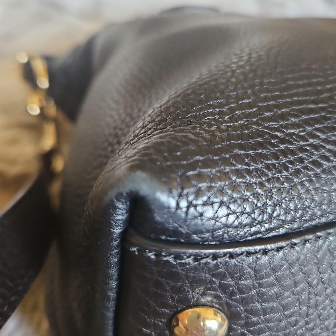 Gucci Leather Interlocking G Soho Tassel Shoulder Bag 32cm Black Made in Italy