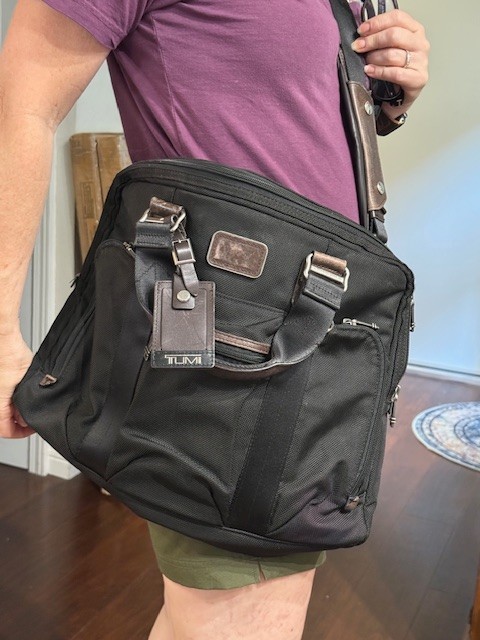 TUMI Alpha Bravo McNair Slim Briefcase Black Ballistic Nylon Leather 22611HKH
