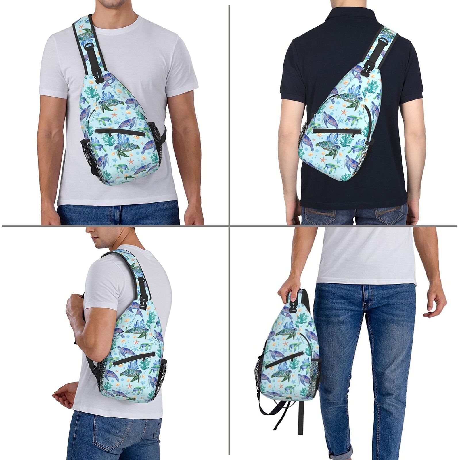 Butterflies Sling Bag Crossbody Backpack Travel Hiking Daypack Chest Shoulder