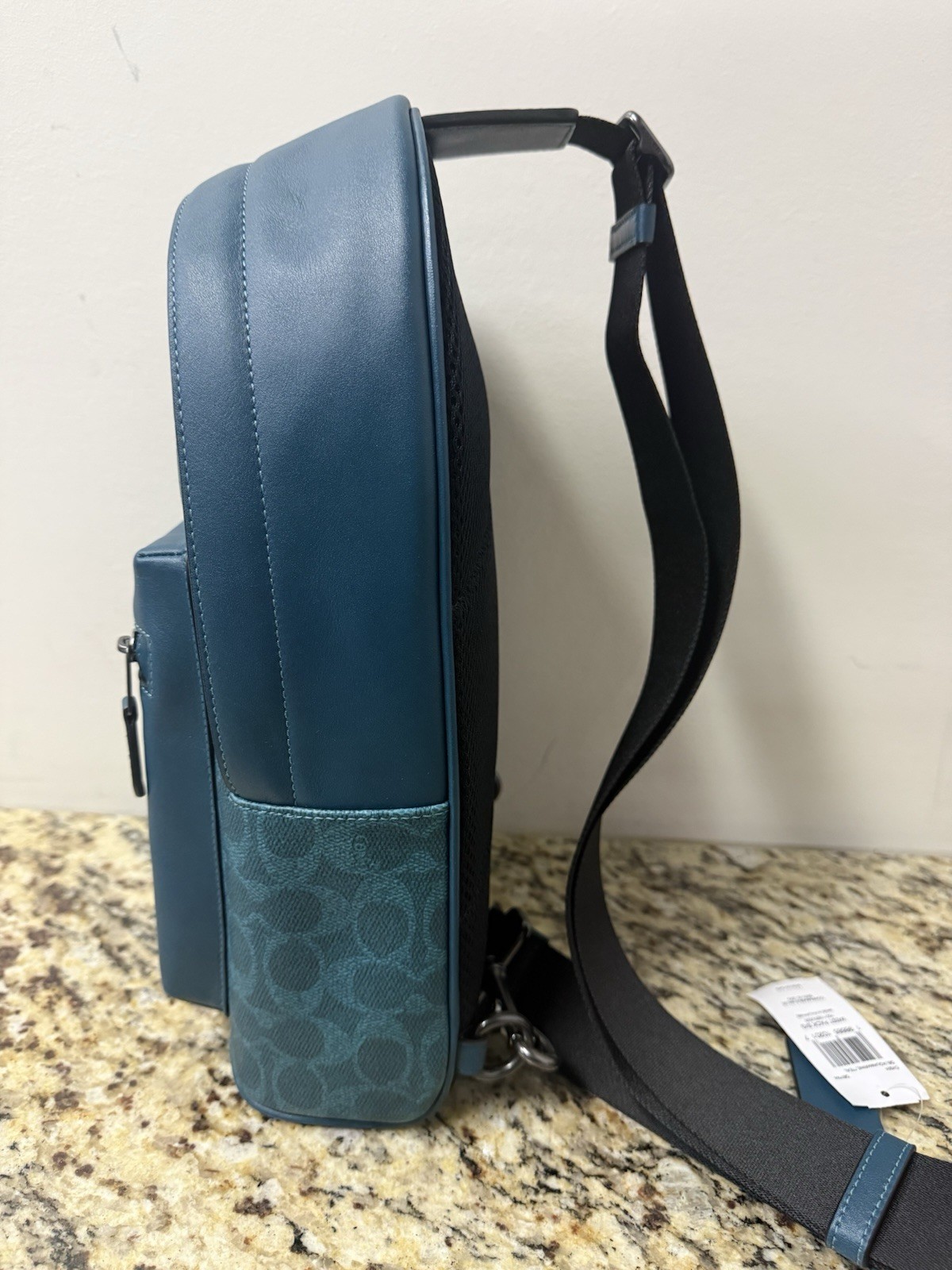 Coach Crossbody West Pack In Signature Canvas & Leather Aquamarine/ Teal “GV”