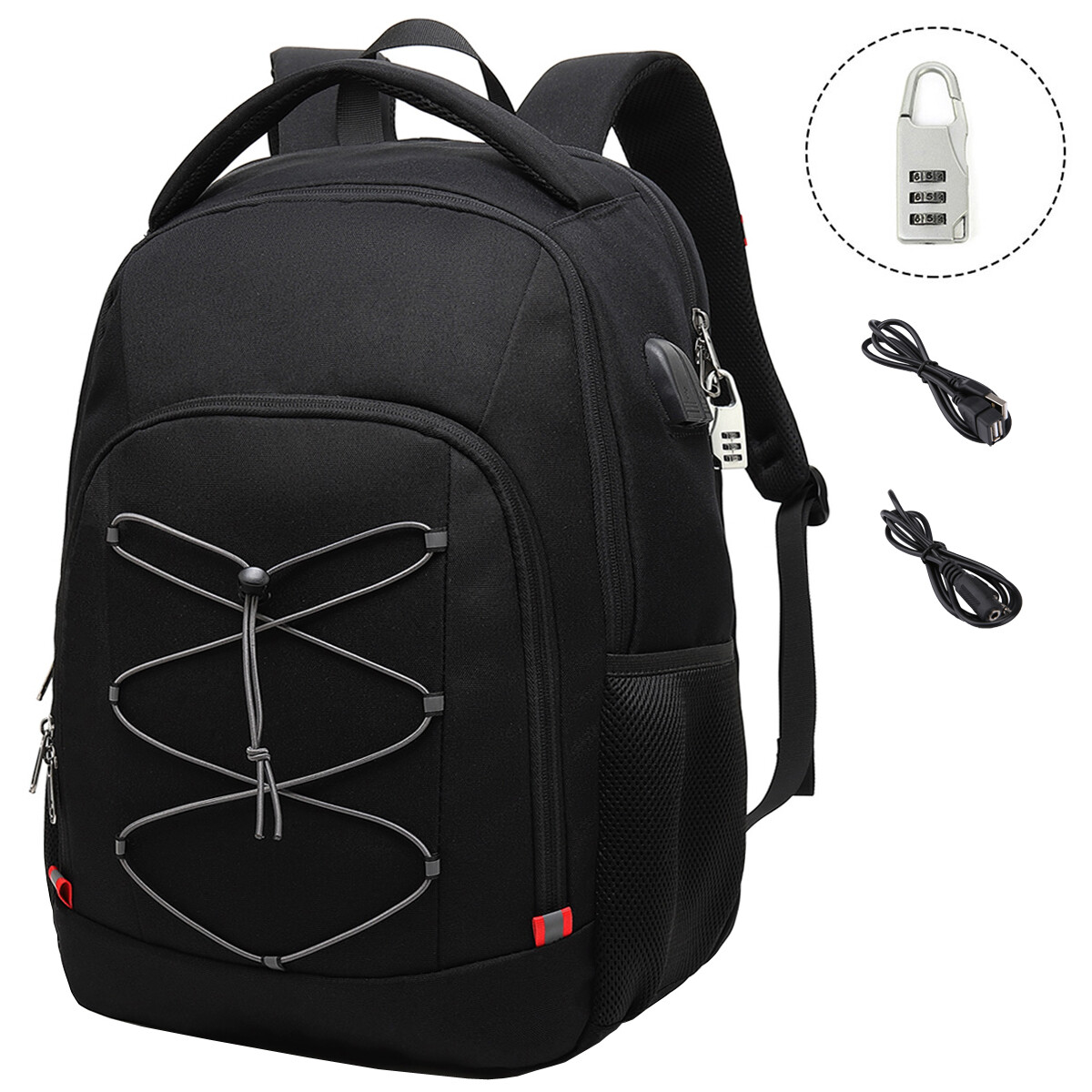 Men Business Travel Backpack 14″ 15.6″ 17″ Inch Laptop Bag With Anti-theft Lock