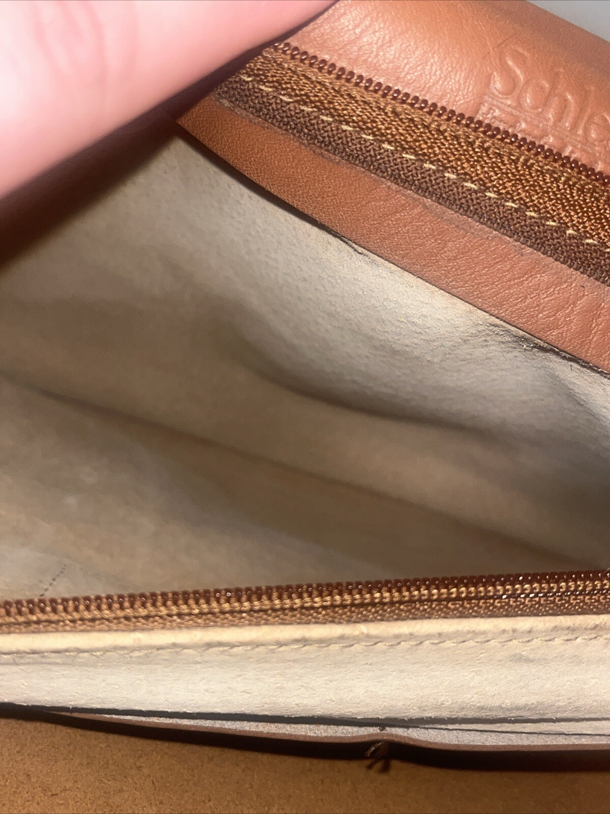 Schlesinger Leather Brown Messenger Laptop Bag Briefcase USA MISSING STRAP