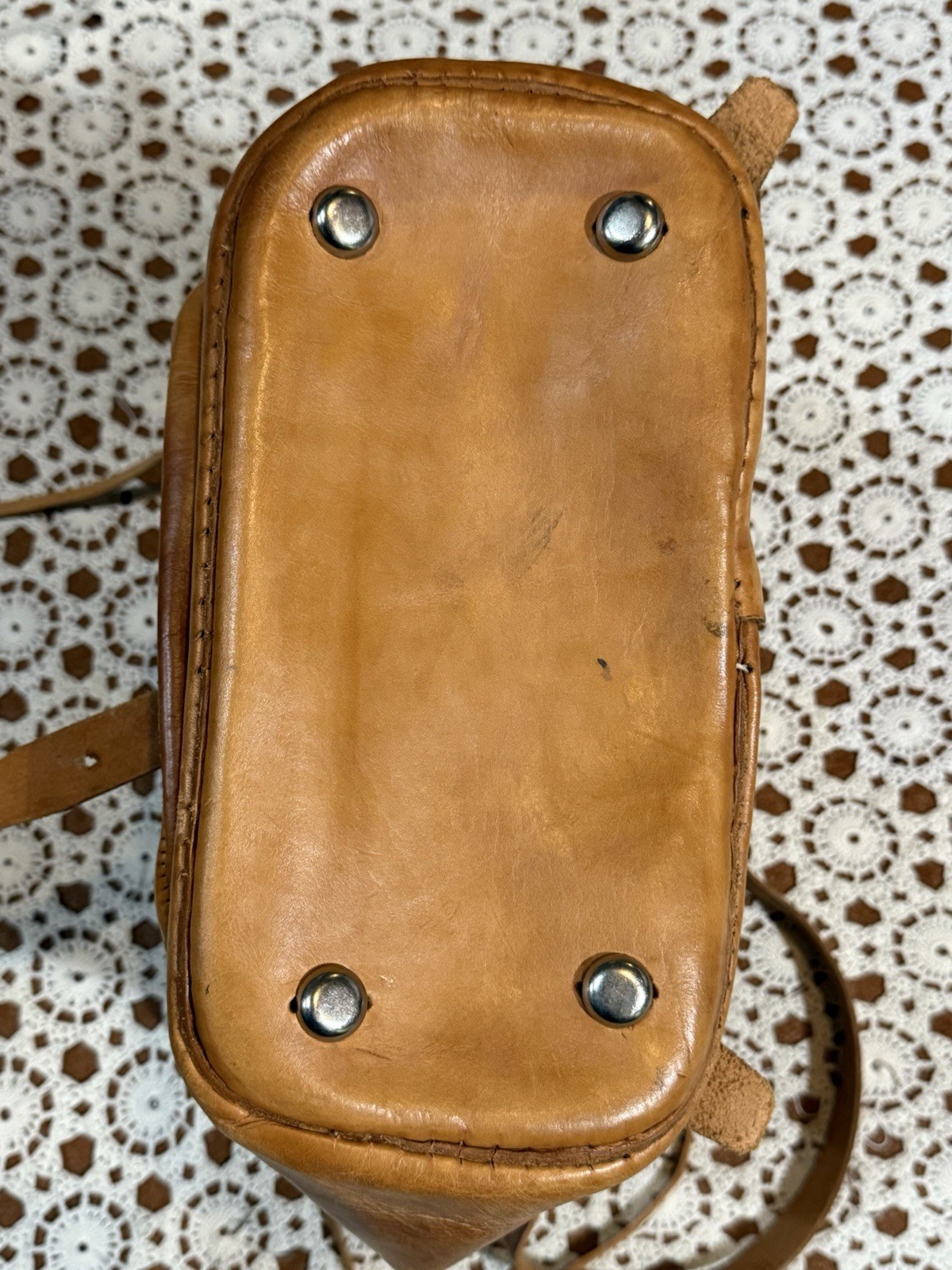 Vintage Brown Leather Backpack Travel Work Shop School Retro Boho Grunge