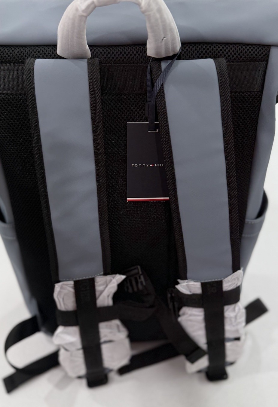 Tommy Hilfiger Men’s Rolltop Backpack, Gray(Blue), One Size
