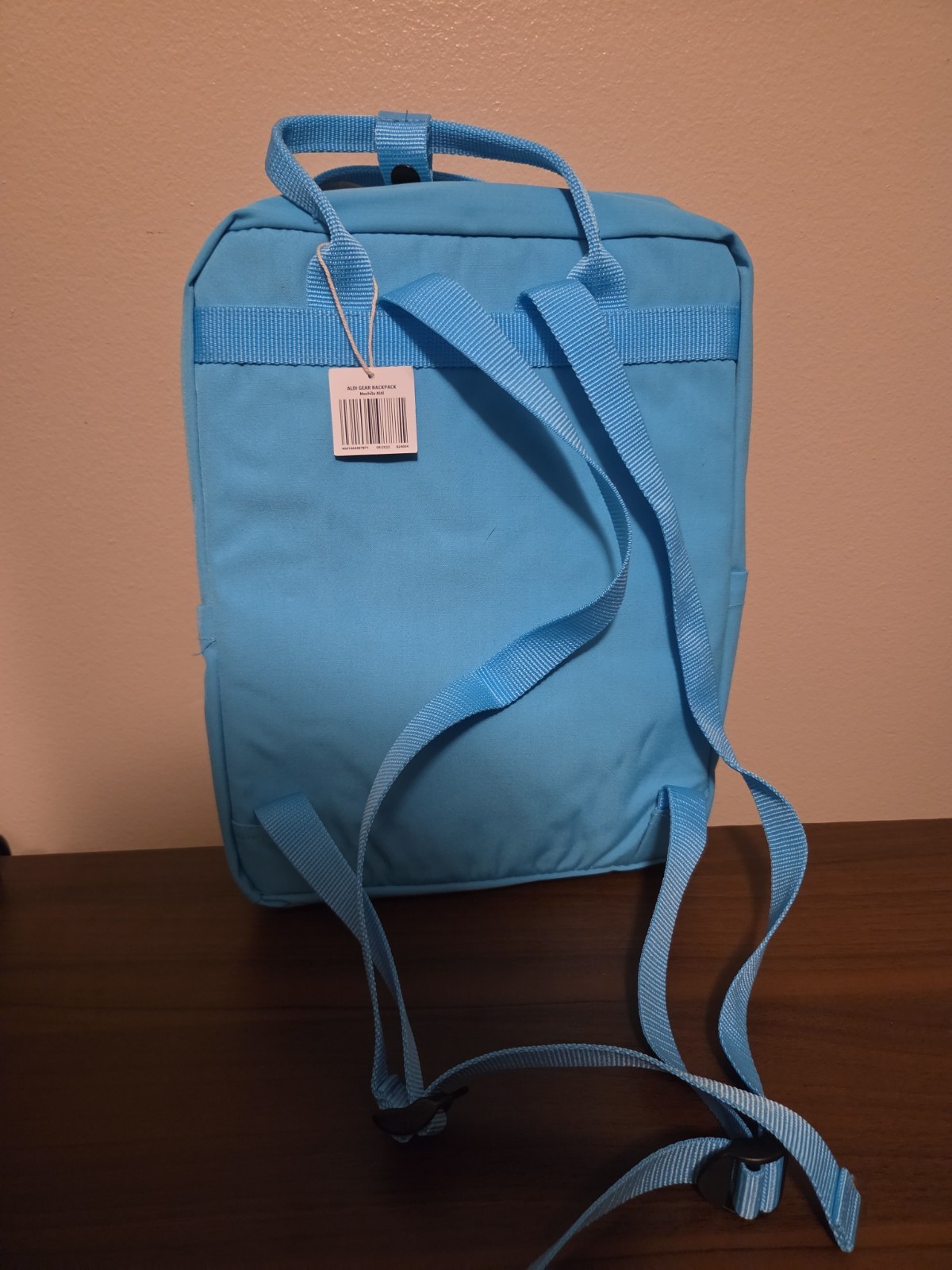 Aldi Gear Blue Rainbow Backpack with Laptop Sleeve Side Pockets Bright Logo NWT