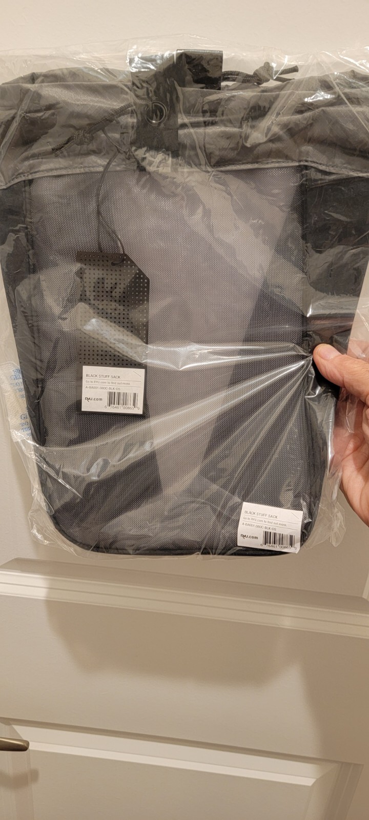 RYU Black Travel Stuff Sack Drawstring Closure Nylon Mesh NIB Original Packaging