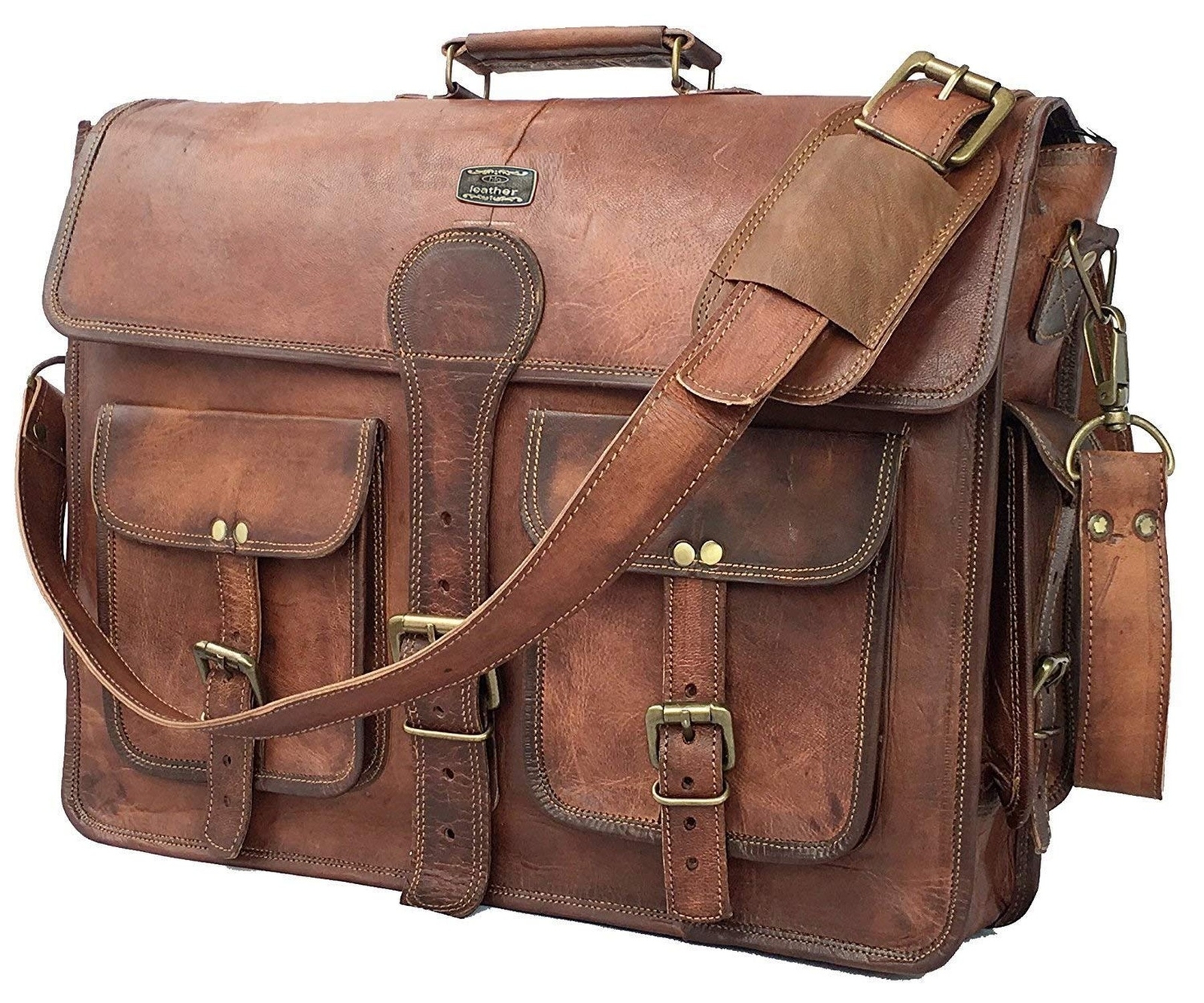 cuero Leather Messenger Bag for Men, 18 Inch Laptop Bag, Crossbody Bag Men, V…