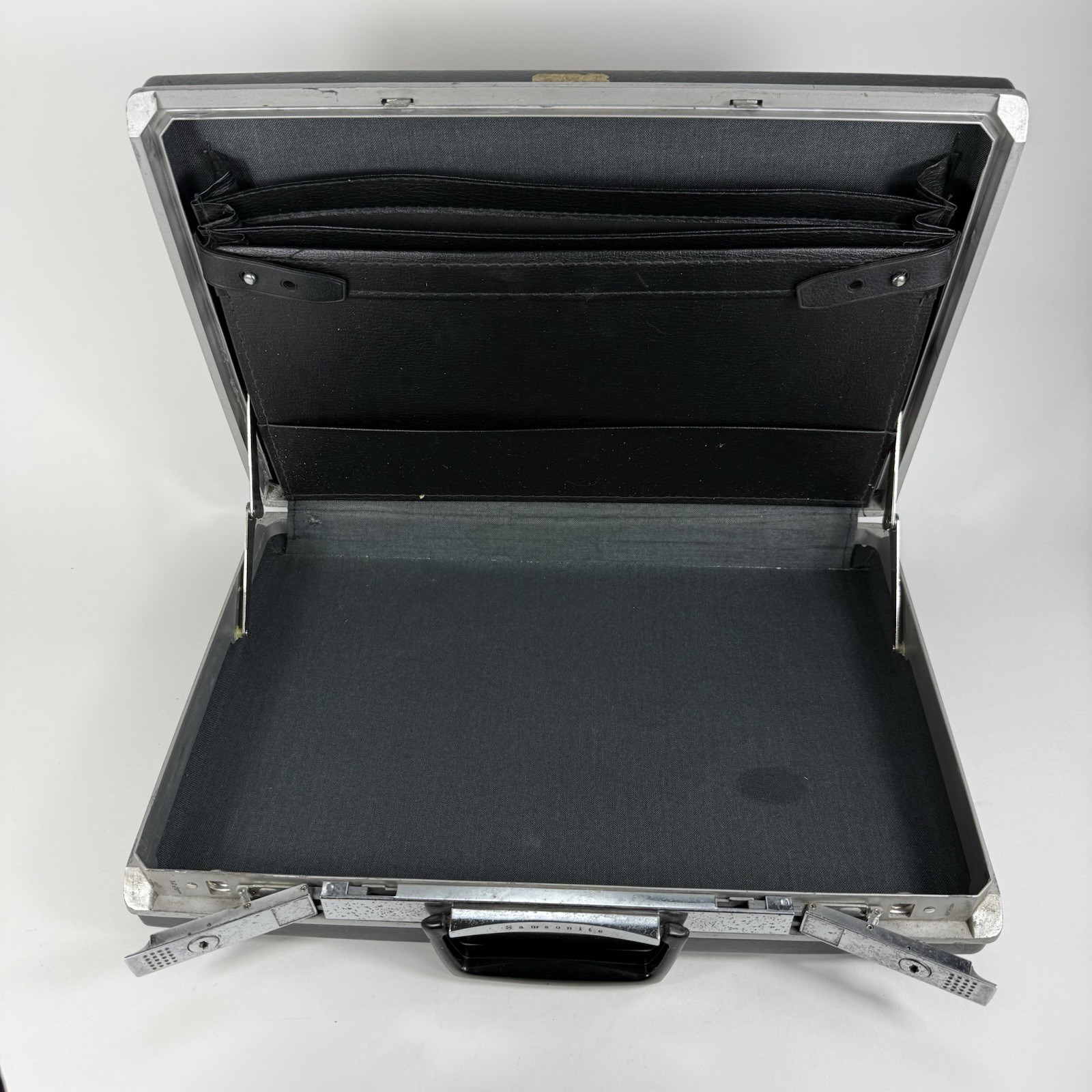 Vintage Samsonite Double Lock Hard Shell Slim Briefcase Black – Army Stickers