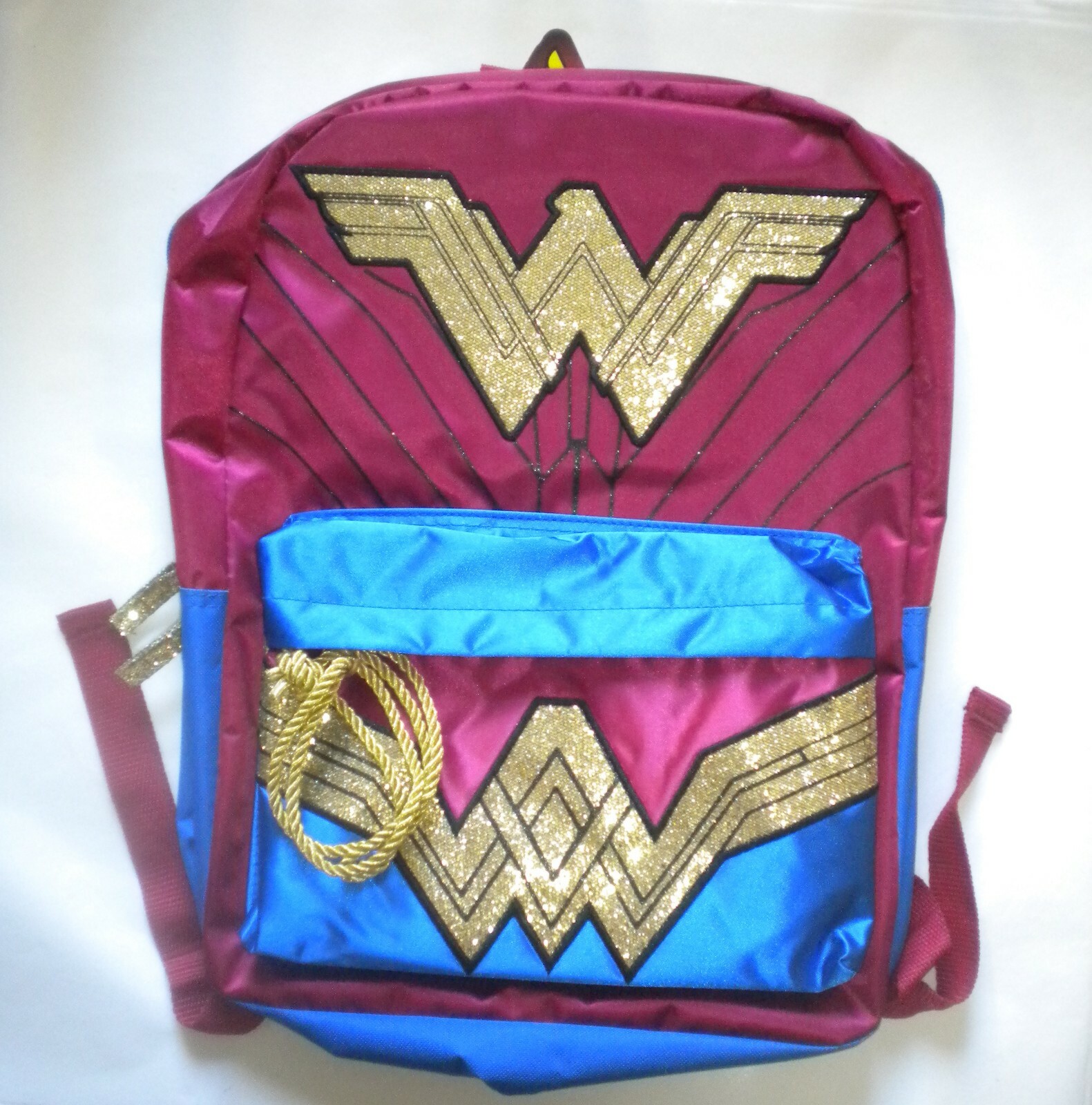 New DC Comics Wonder Woman backpack Glittery Satin Sheen