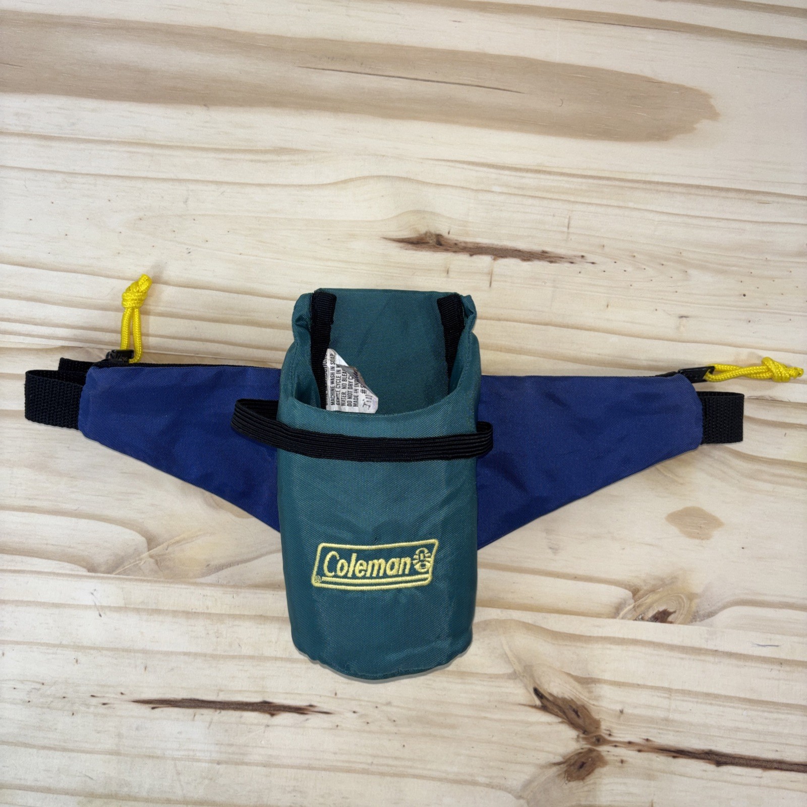 Vtg Coleman Nylon Fanny Pack Single Water Bottle Holder Adjustable Pockets Retro