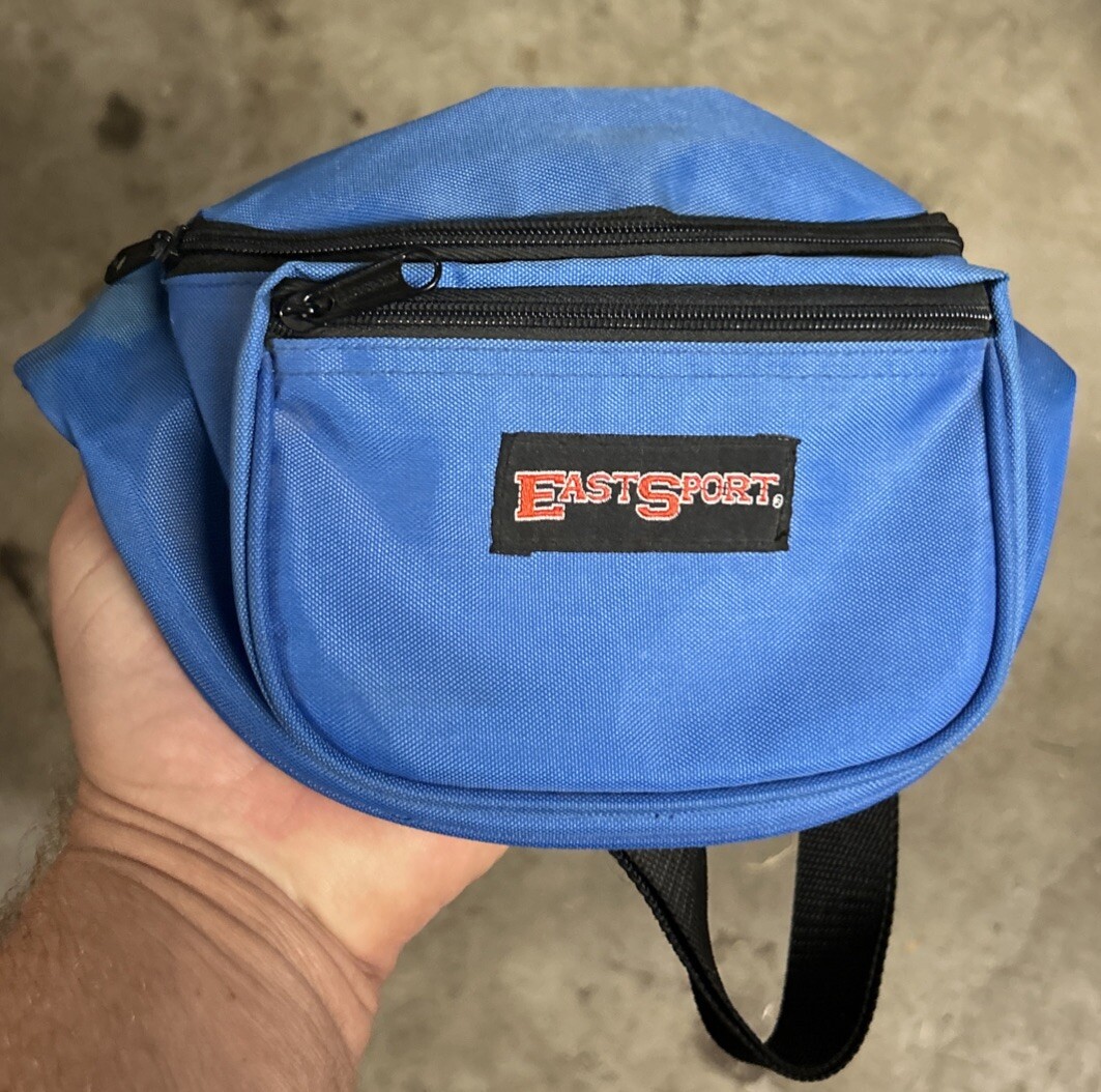 Vtg EastSport Fanny Pack Waist Hip Belt Blue 1 Small Faded Flaw See Picture