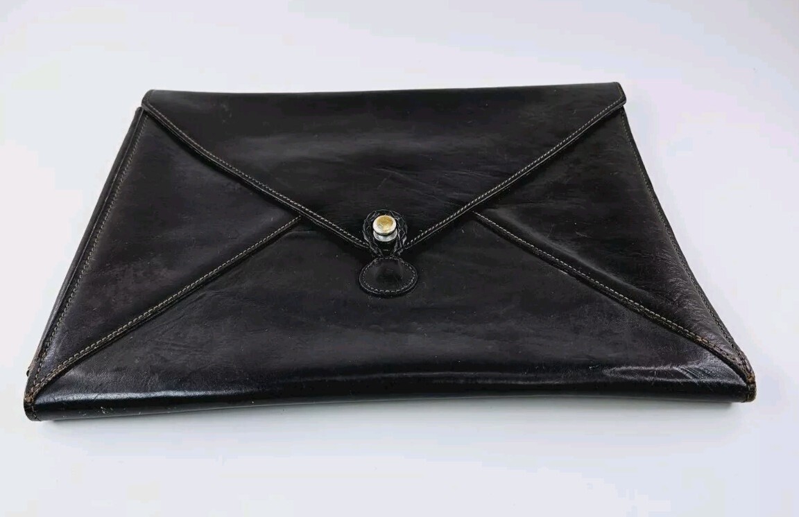 Wilsons Pelle Studio Brown Genuine Leather Portfolio Briefcase Business Bag