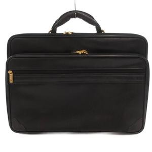 Class Roberto Cavalli Men’s Black Leather Briefcase Bag, B Condition, 13x11x4in