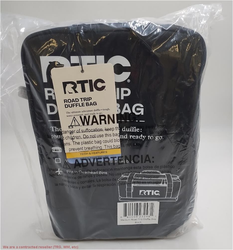 45L RTIC Outdoors Road Trip Structured Collapsible Duffle Bag Medium – Black