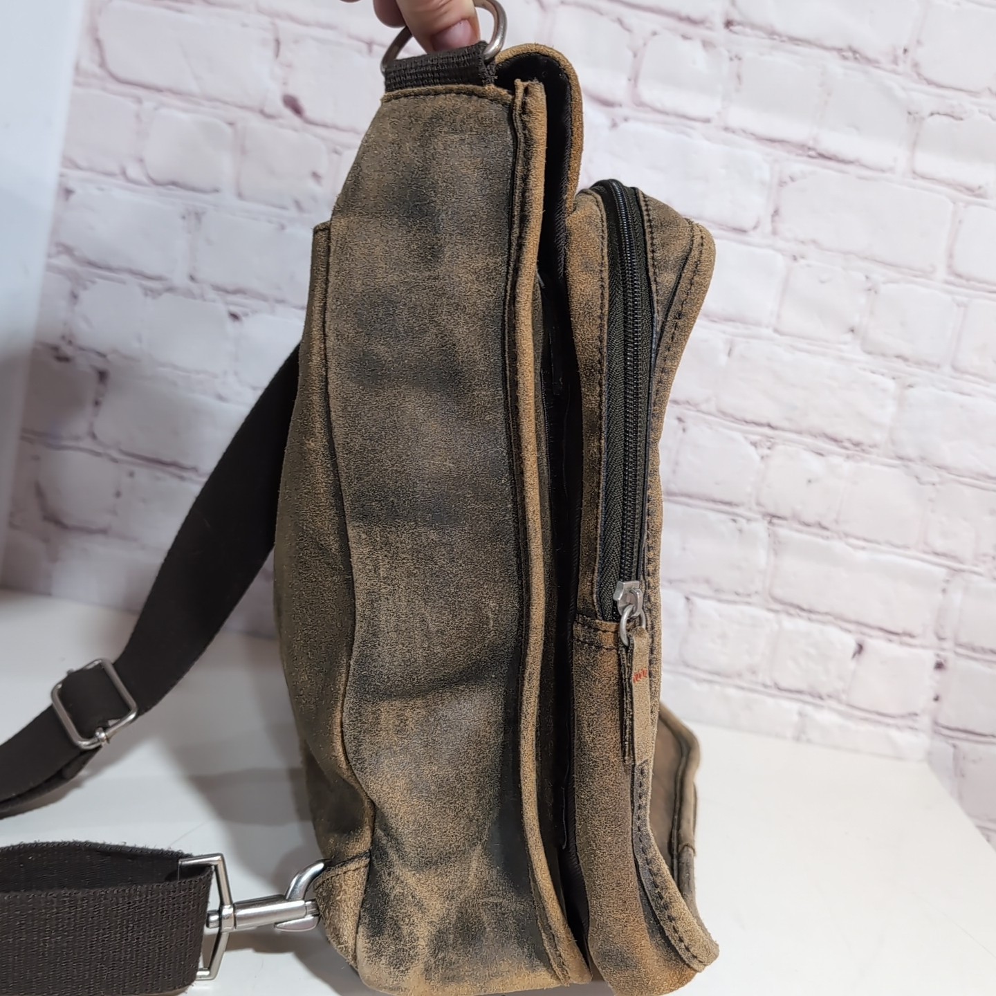 Wilson’s M.Julian Distressed Suede Leather 3 Way Convertible Crossbody Sling
