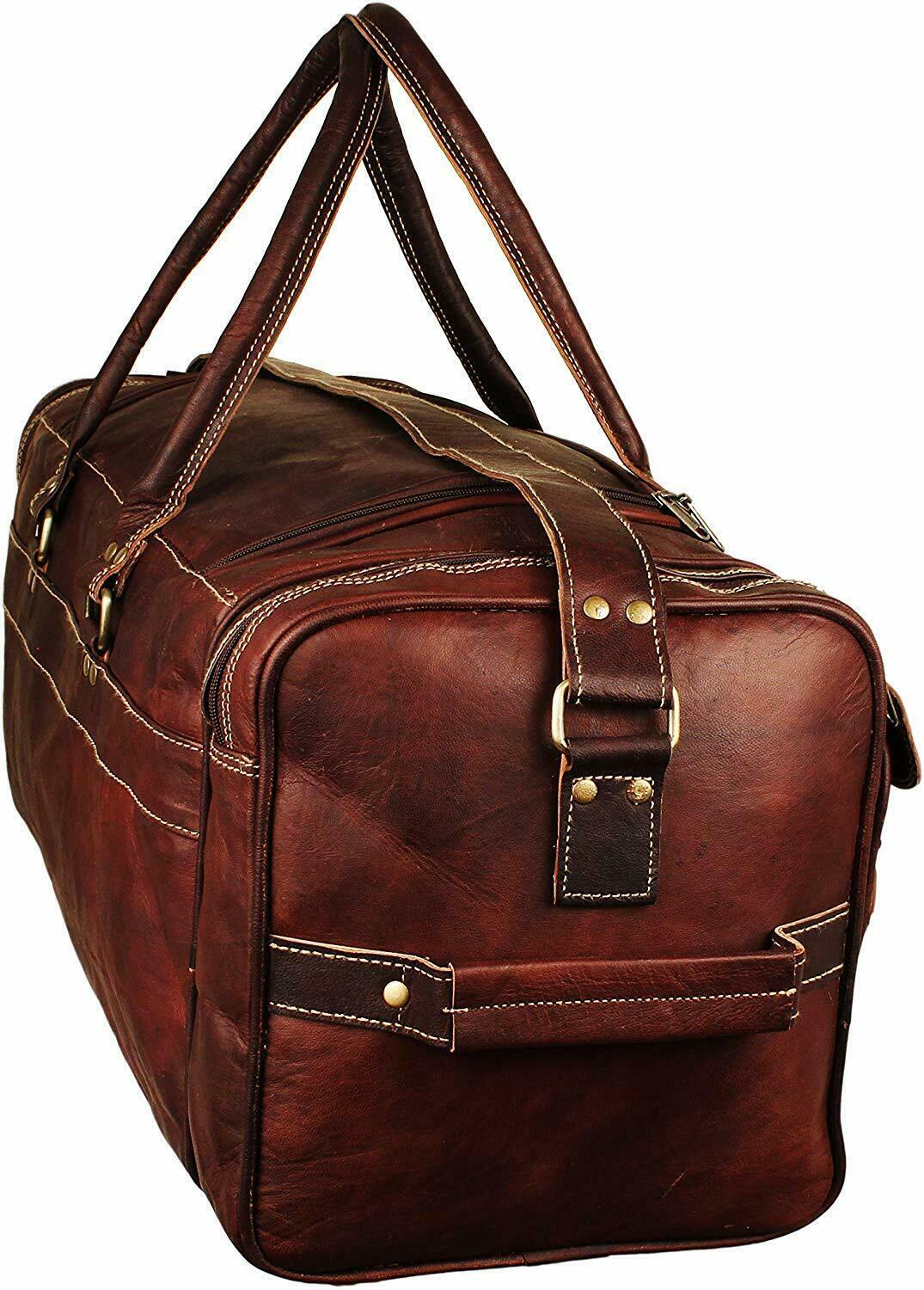 Handmade Genuine Leather Luggage Weekender Overnight Bag Travel Duffel Unisex