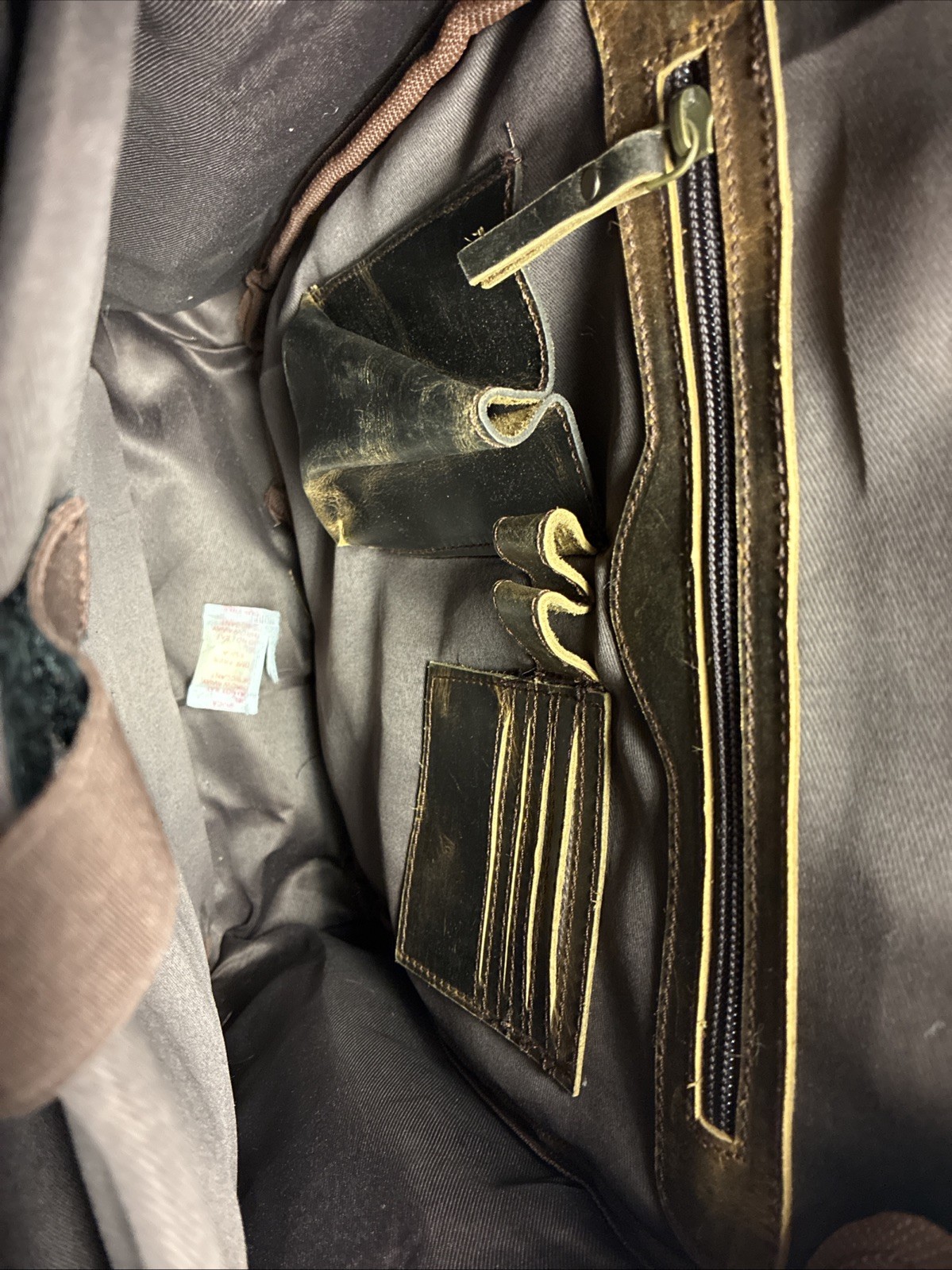 Vintage Buffalo Leather Backpack Multi Pockets Travel Laptop Bag for Men/Women