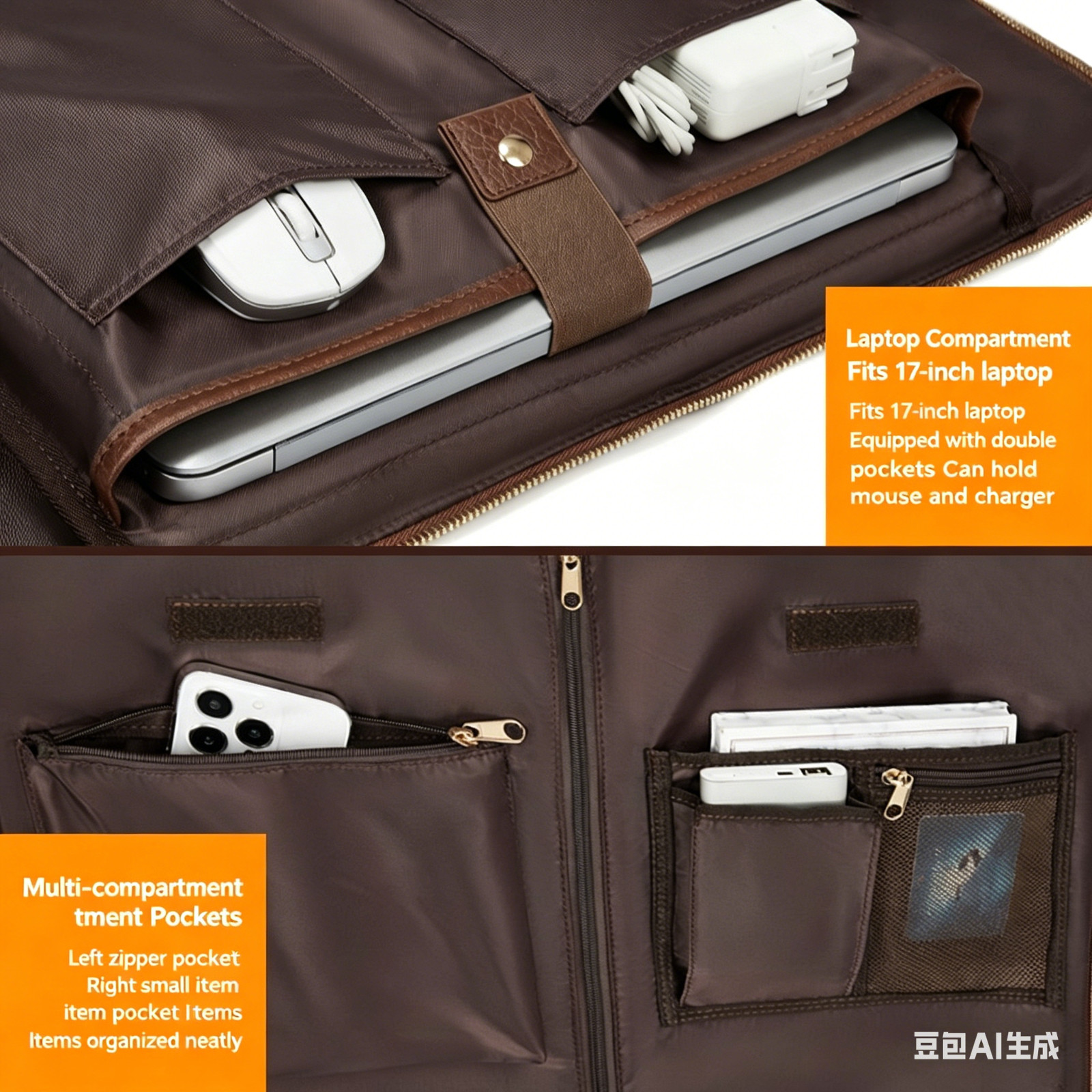 2-in-1 Convertible Garment Bag Duffel Travel Suit Carrier Leather Weekend Bag