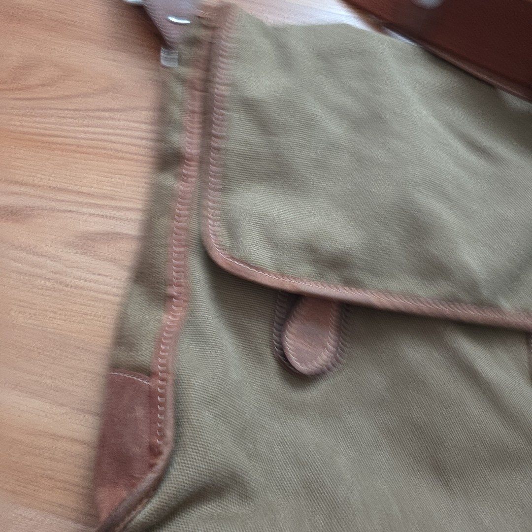 Peter Millar Canvas Leather Trim Men’s Messenger Bag Crossbody