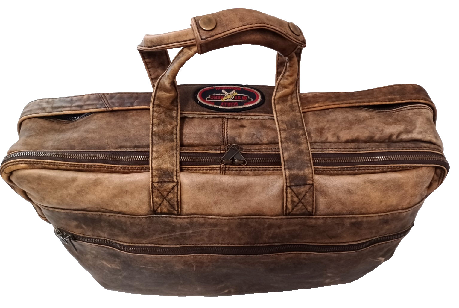 Vintage Scully Squadron Collection Large Distressed Soft Lamb Skin Satchel