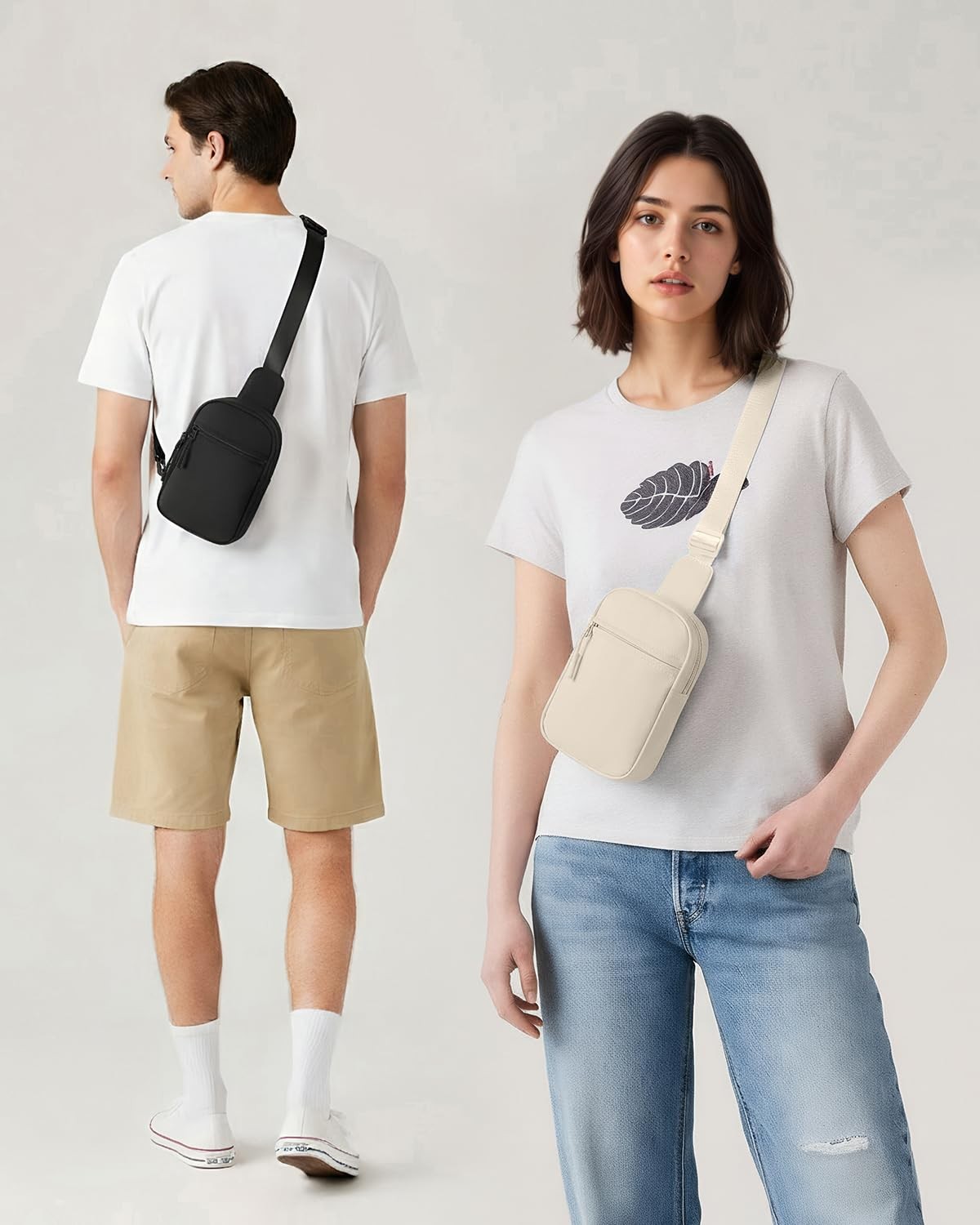 CHOLISS Small Sling Bag for Women and Men, Crossbody Bags Small, A02 Ivory