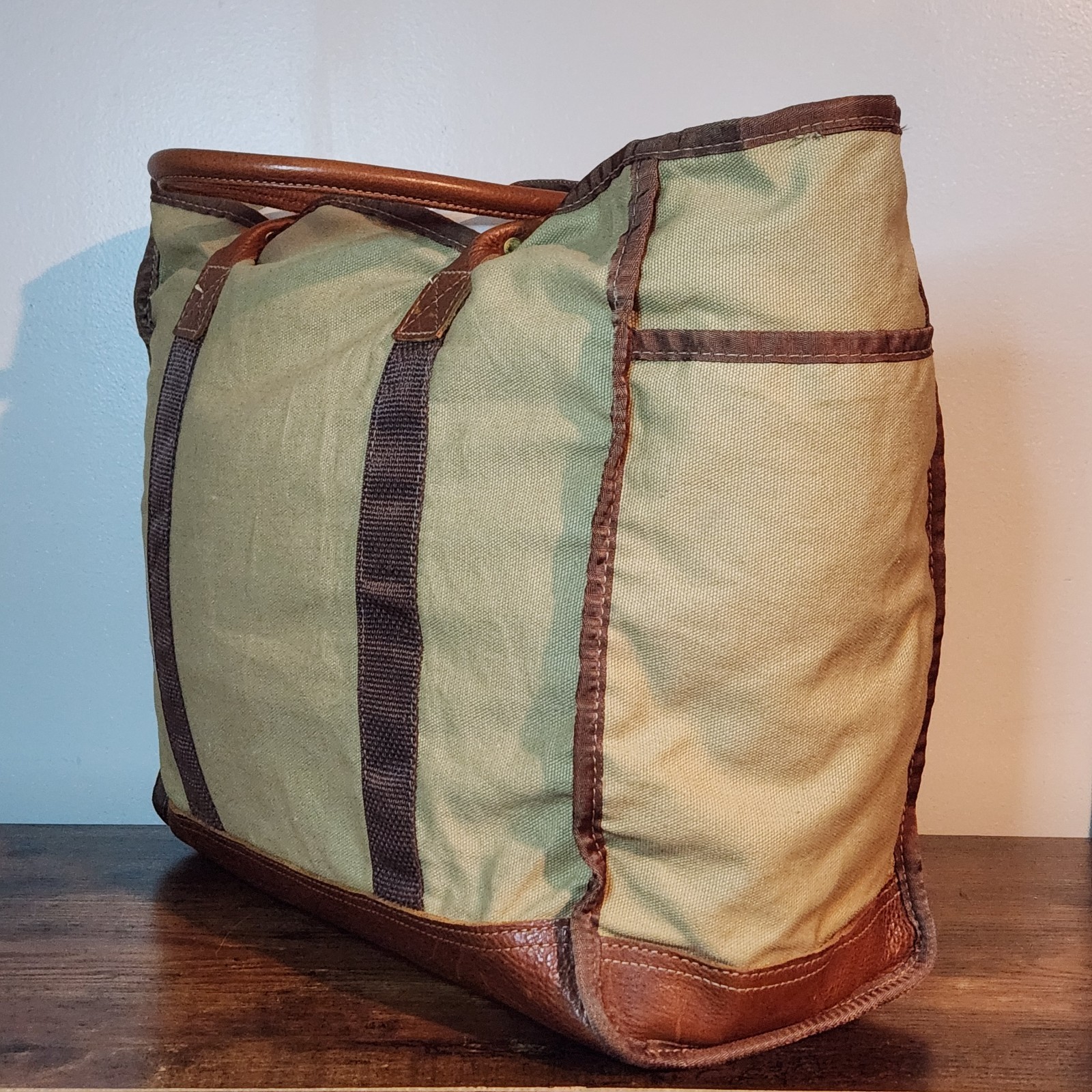 Vintage Orvis Canvas & Leather Tote Bag – Outdoor Field Carryall – USA