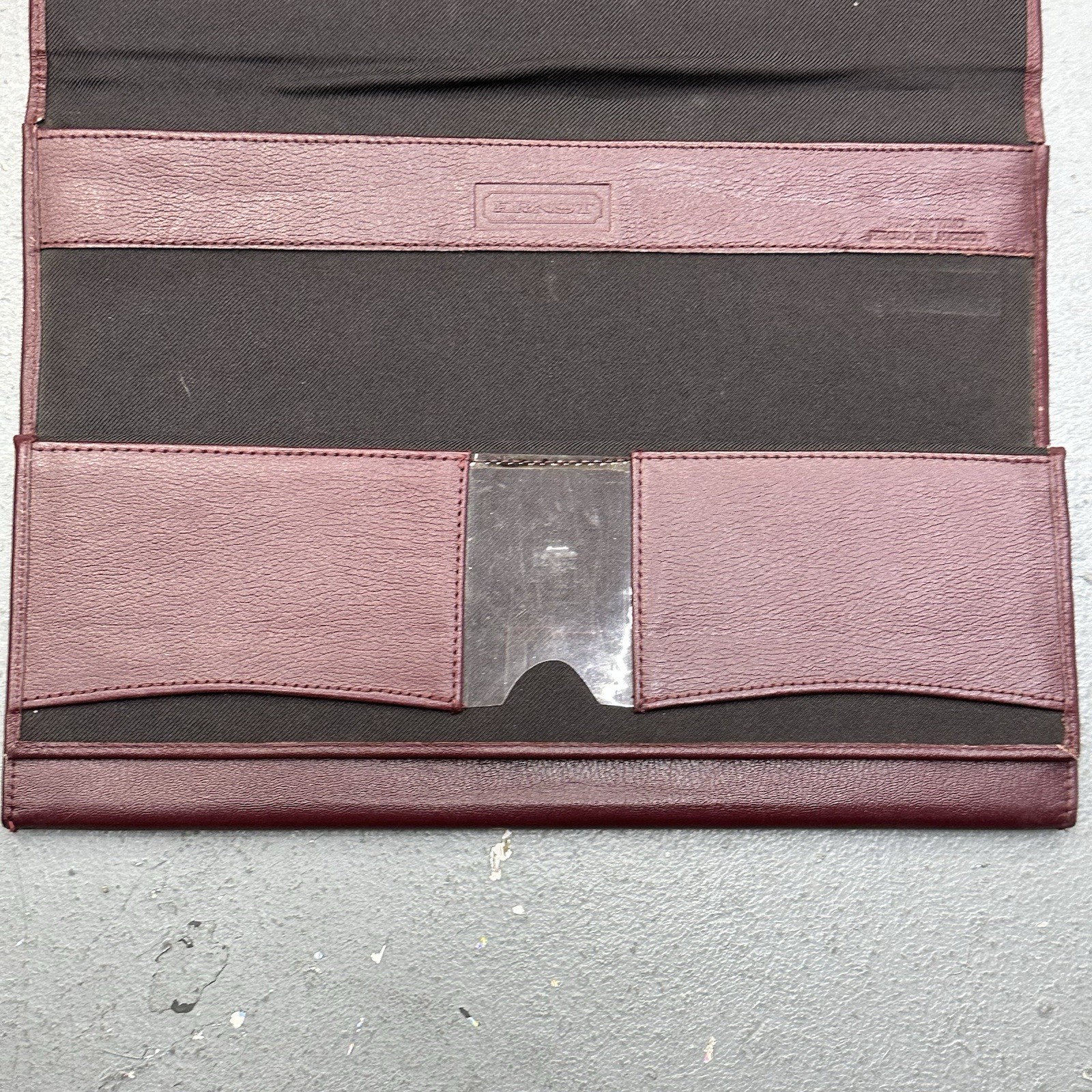 Ernst Leather Portfolio Case Burgundy Mexico Made Folder Briefcase Travel Clutch