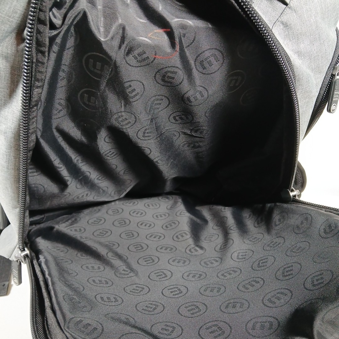 Travis Mathew The Go Laptop Backpack Gray Fleece Lined 12.5″x19.5″x6″ “Hole”