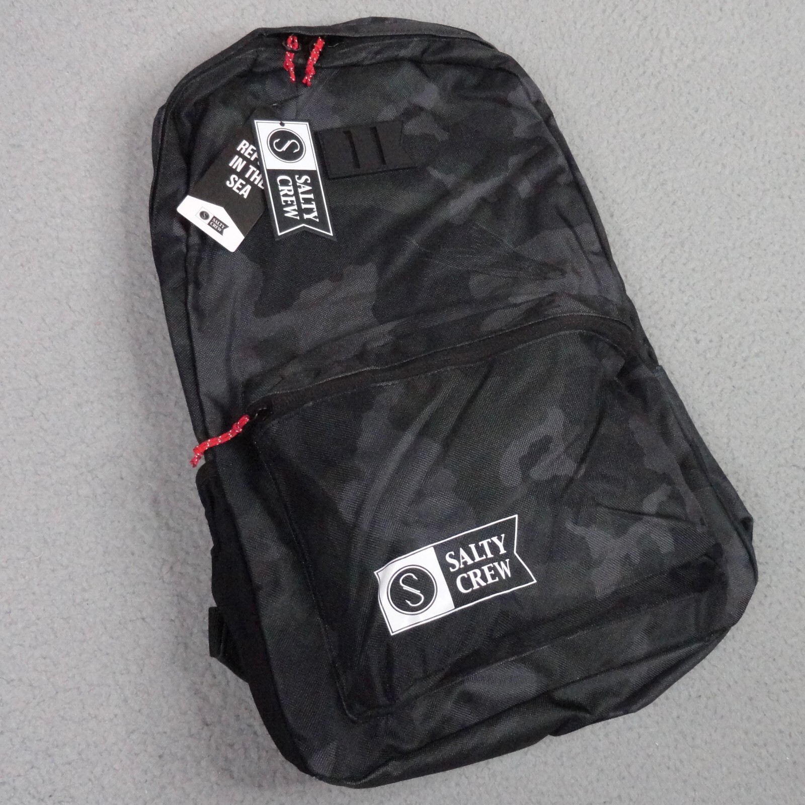 Salty Crew Brig Backpack Black Camo NWT School Book Fishing Beach Laptop Bag 20L