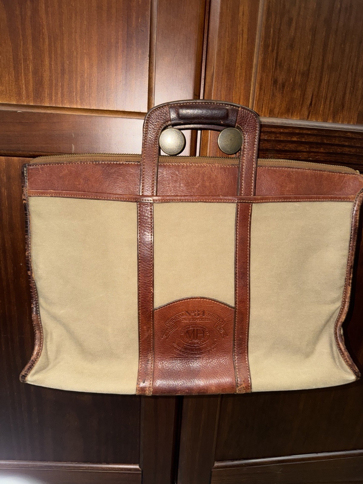 Vtg GHURKA No.34 THE EXPEDITER Marley Hodgson British Tan Leather Canvas tlc
