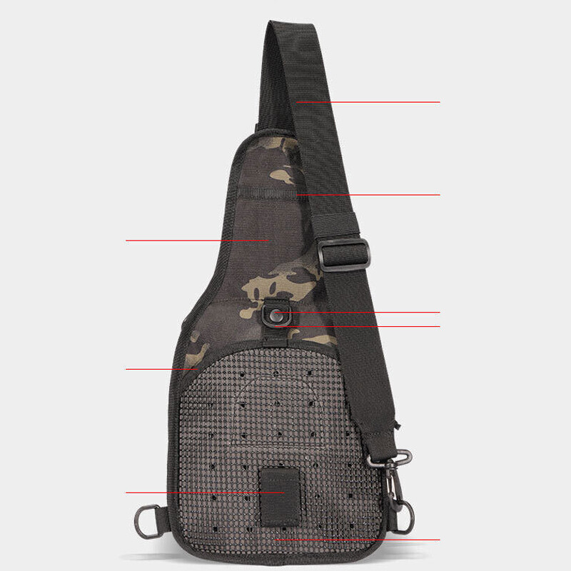 Camo Shoulder Bag Tactical Chest Molle Crossbody Outdoor Sling Backpack Hiking A