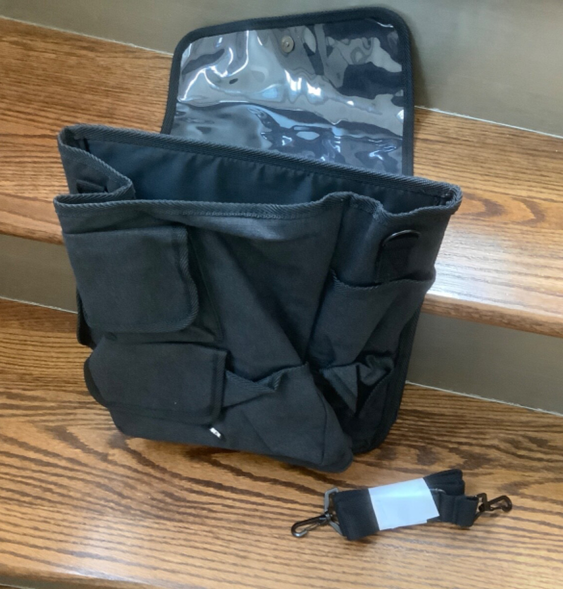Bella Russo Messenger Travel Bag 14″ Black Canvas (New)