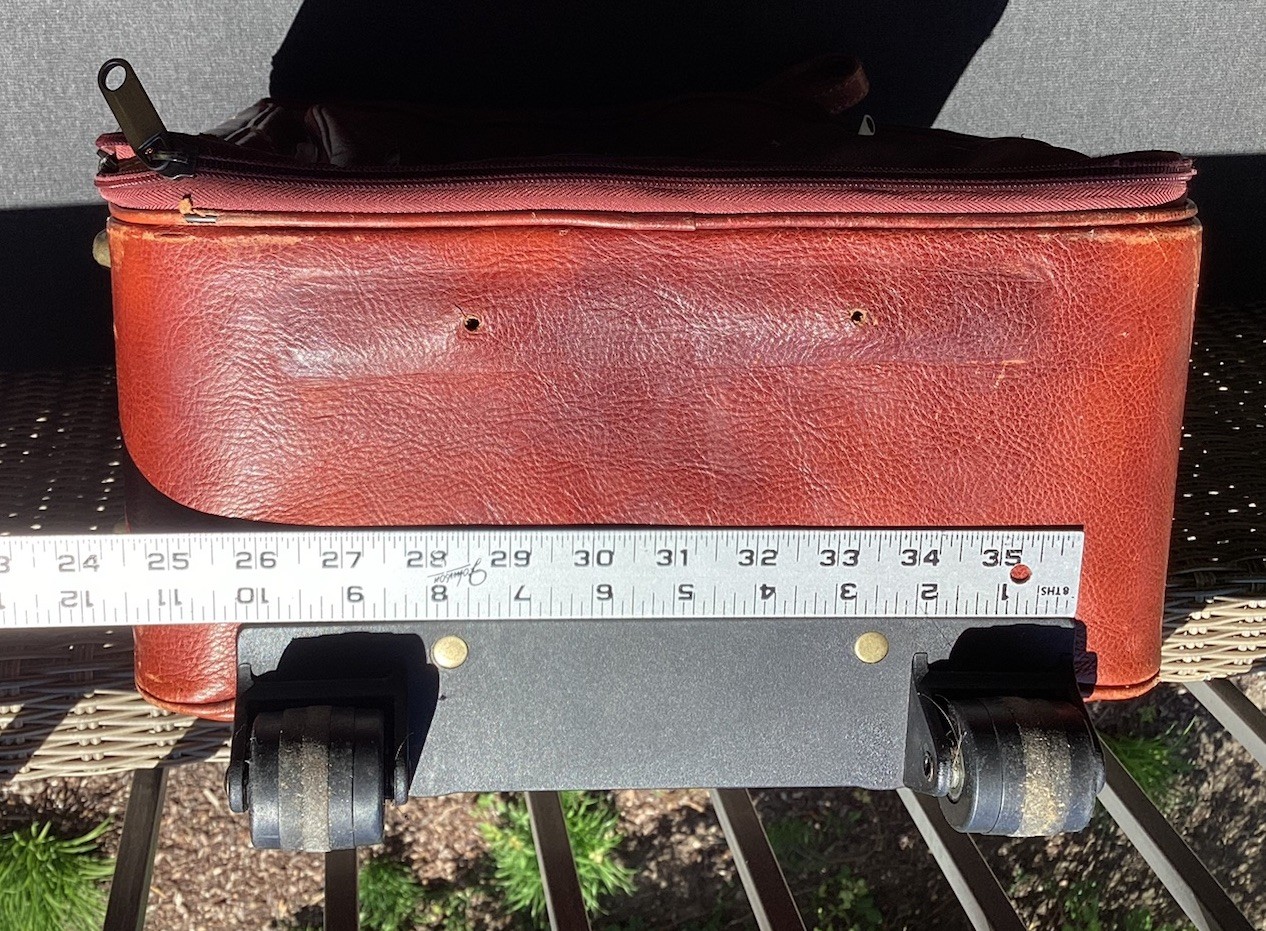 Vintage THE BRIDGE Leather Rolling Trolley Bag Distressed Hand Made In Italy