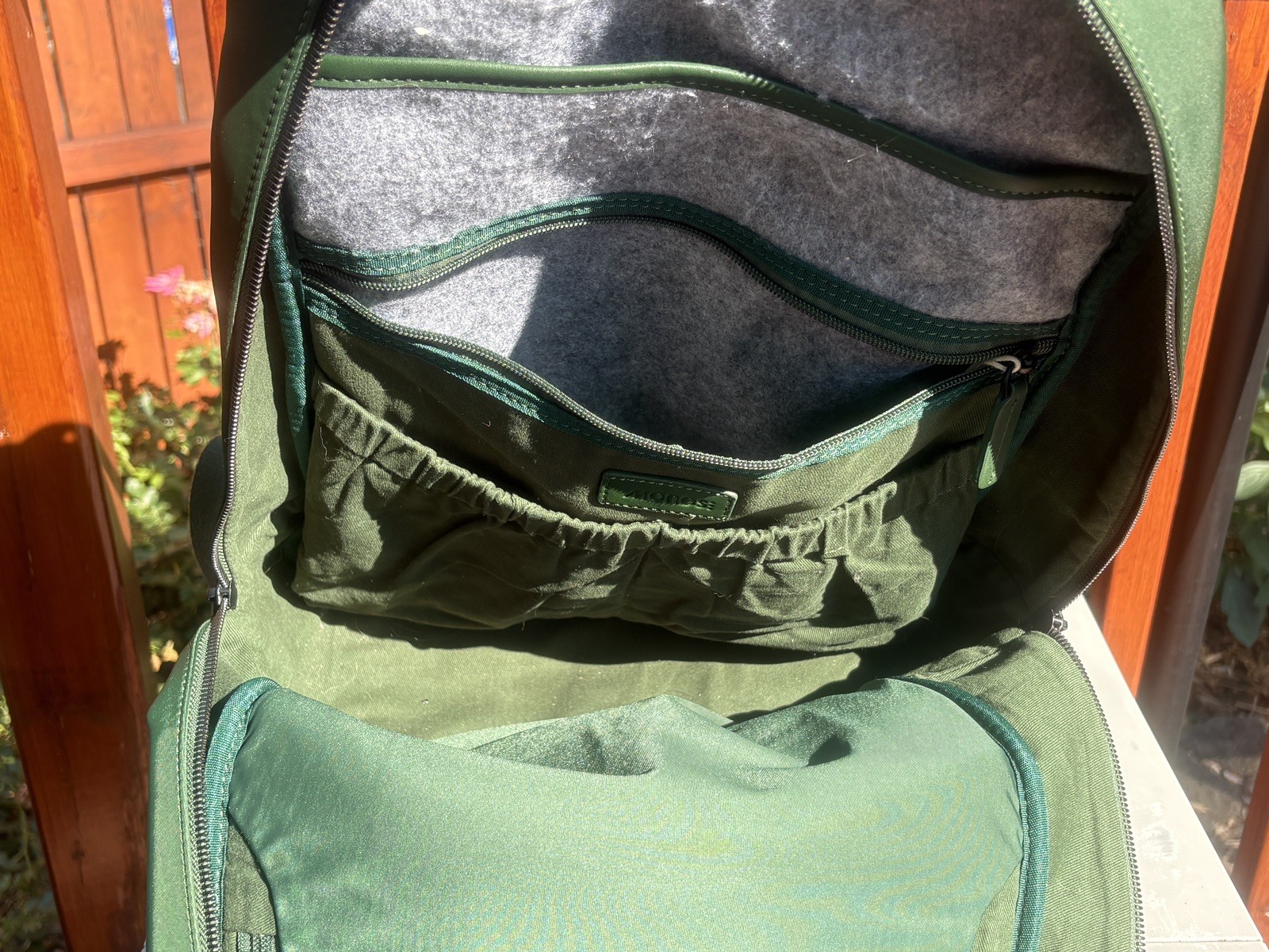 Monos Metro Backpack Juniper Green 18L Nylon Vegan Leather Trim Travel Rucksack