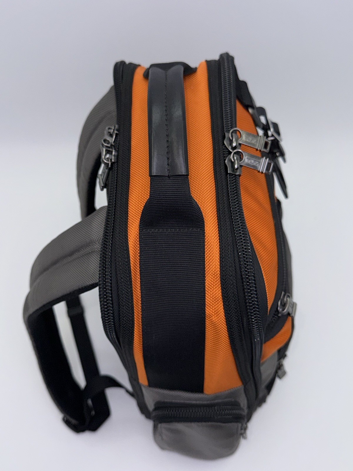 TUMI Alpha Bravo Knox Backpack Orange Gray Ballistic Nylon Laptop Bag MSRP $625