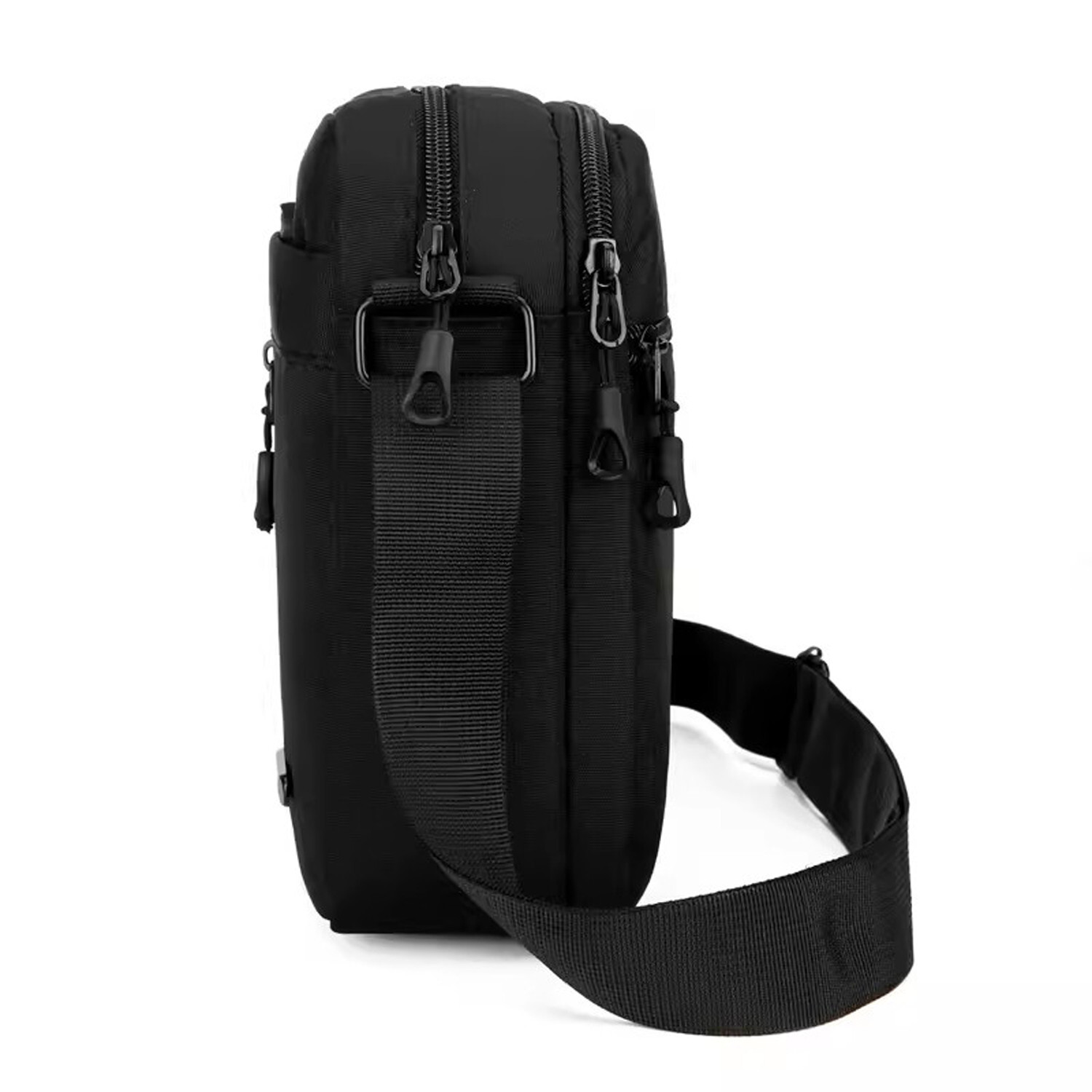 Man Casual Nylon Tablet Bag Shoulder Bag Men Leisure Messager bag Black