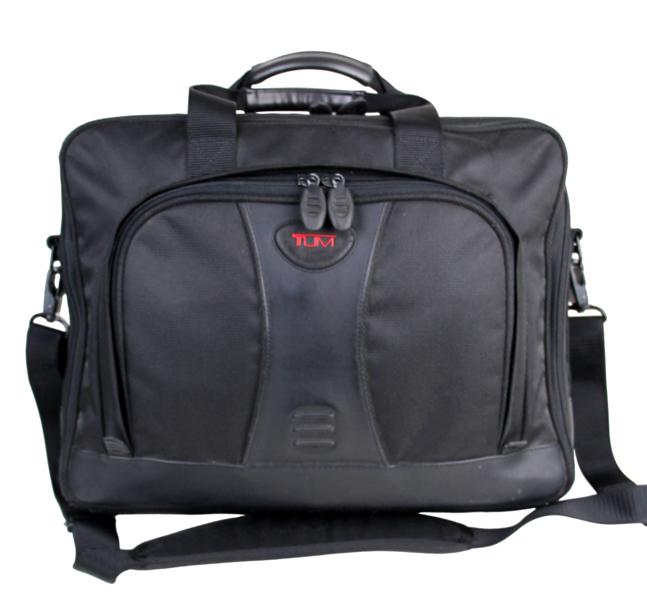TUMI T2 Black Nylon Leather Laptop Briefcase Luggage Business Bag Carry On