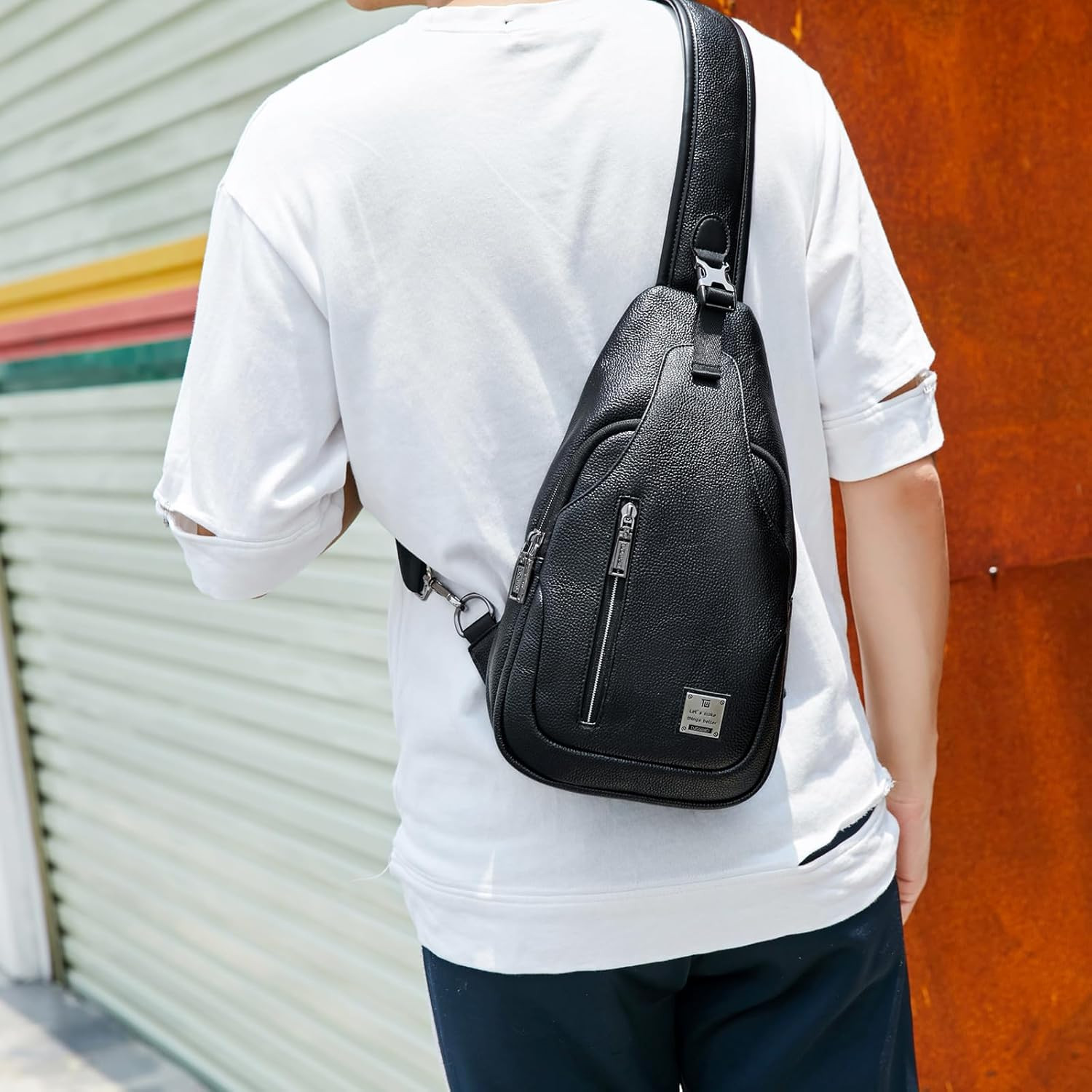 Small Sling Bag Crossbody Backpack over the Shoulder Bag for Men Women Travel Ou
