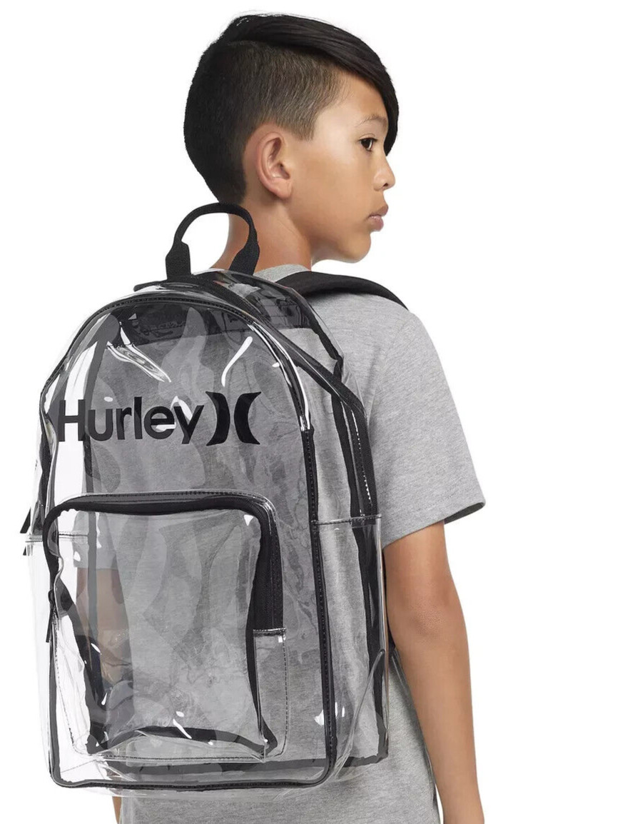 Hurley Aurora BLACK Transparent Daypack Unisex School Backpack 9A7369 NEW $55