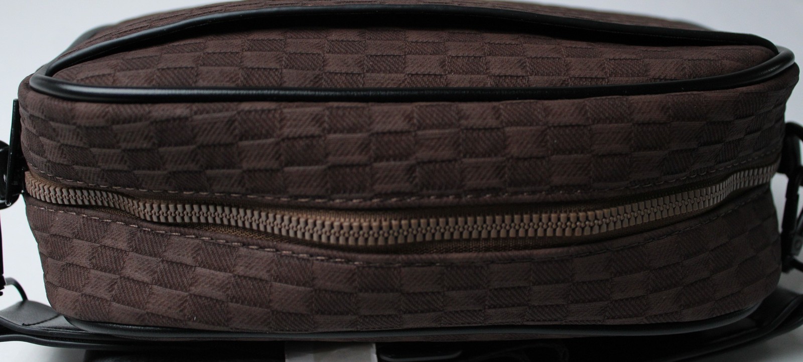ASOS Men’s Monogram Fabric Zip Closure Crossbody Bag CA4 Brown One Size NWT