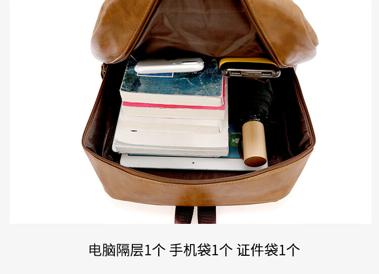 New Leather School Backpack Waterproof Business Laptop Travel Work Bag daypack