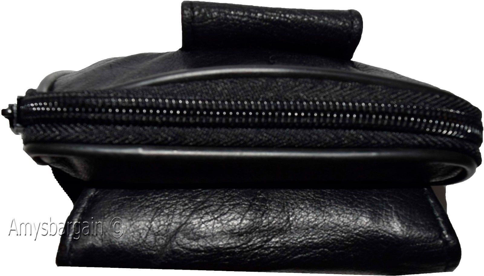 New Mini leather mens bag belt loop bag Black waist bag Business credit card nwt