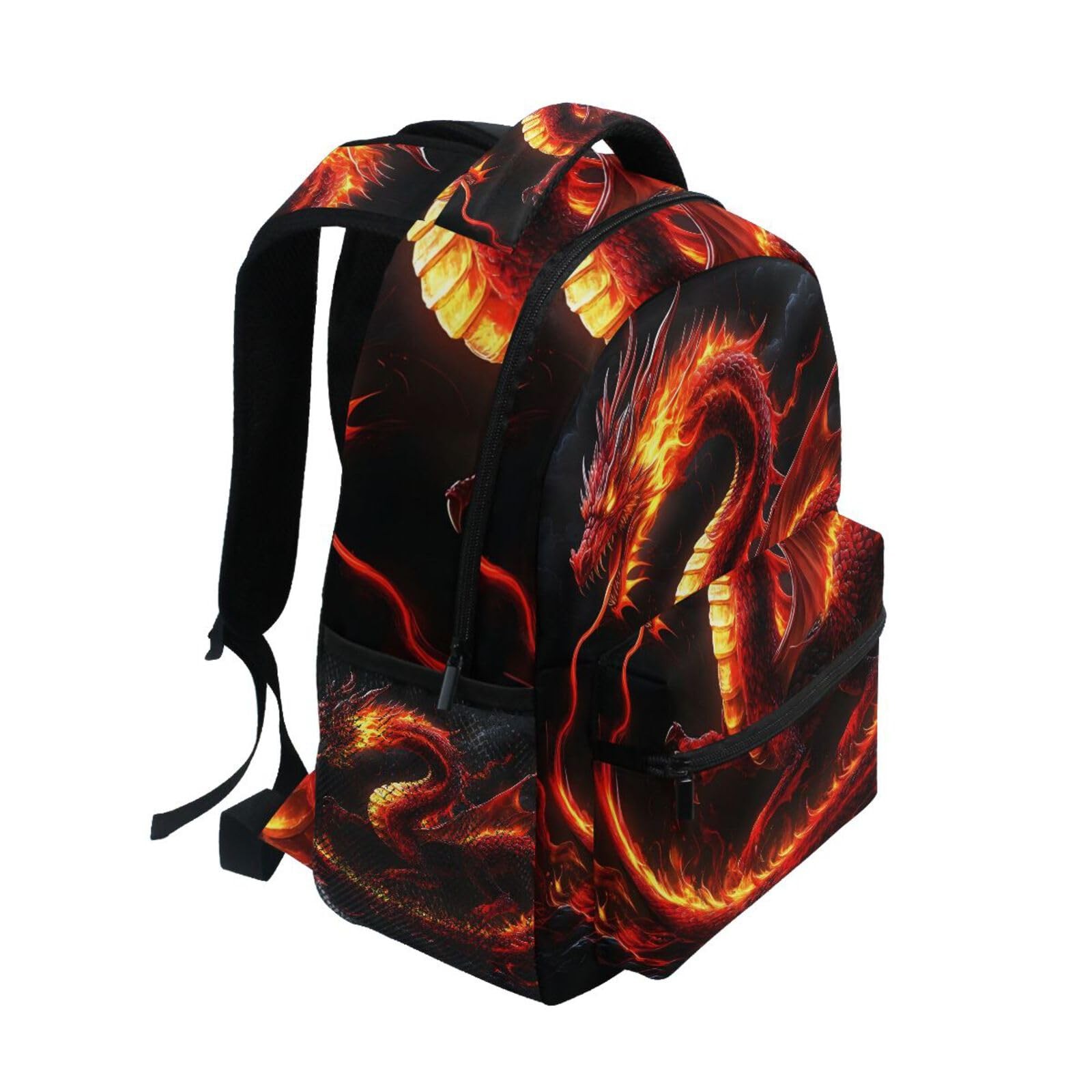 Fire Dragon Kid’s Shool Backpack for Girls Boys,Laptop Travel Backpack,16.9″ H
