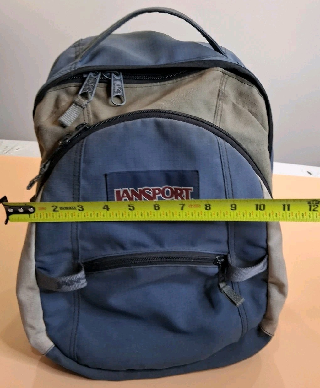 🤩 Vintage JANSPORT Blue Brown Bl. Multi Compartment Backpack Unisex School Bag