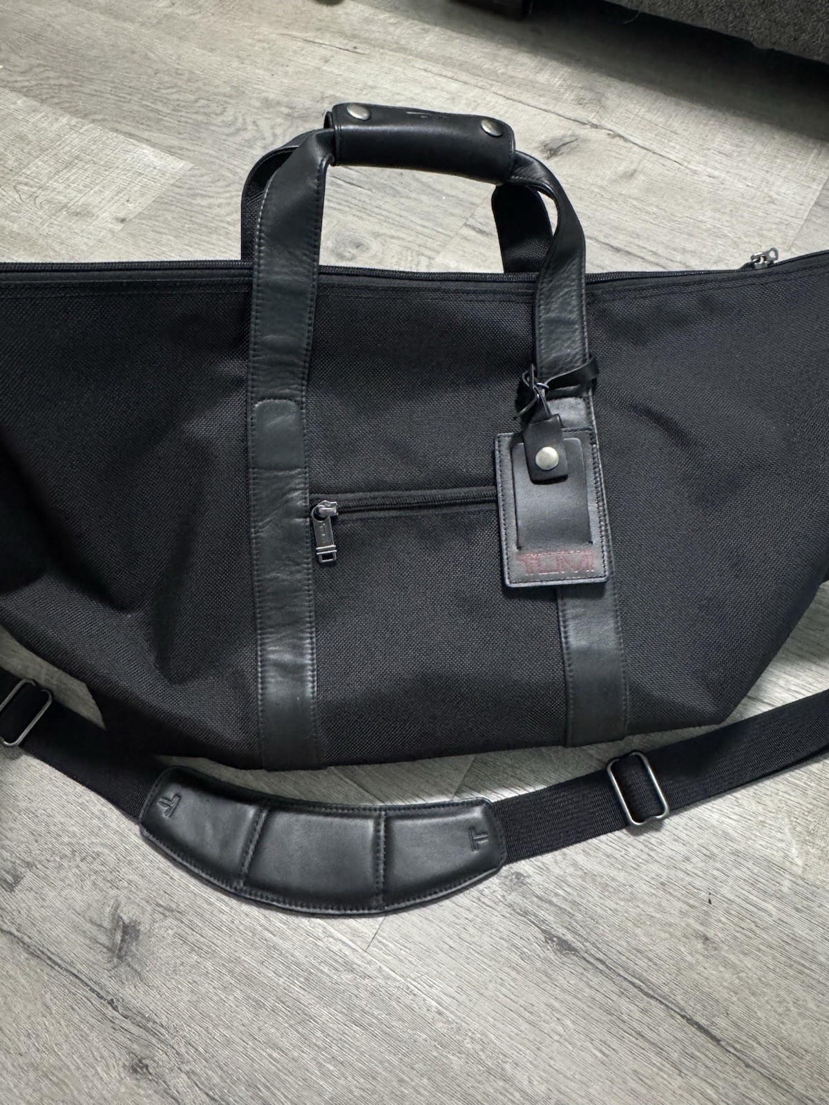 TUMI Used Once Alpha Ballistic Nylon Black Satchel Duffle Bag Travel