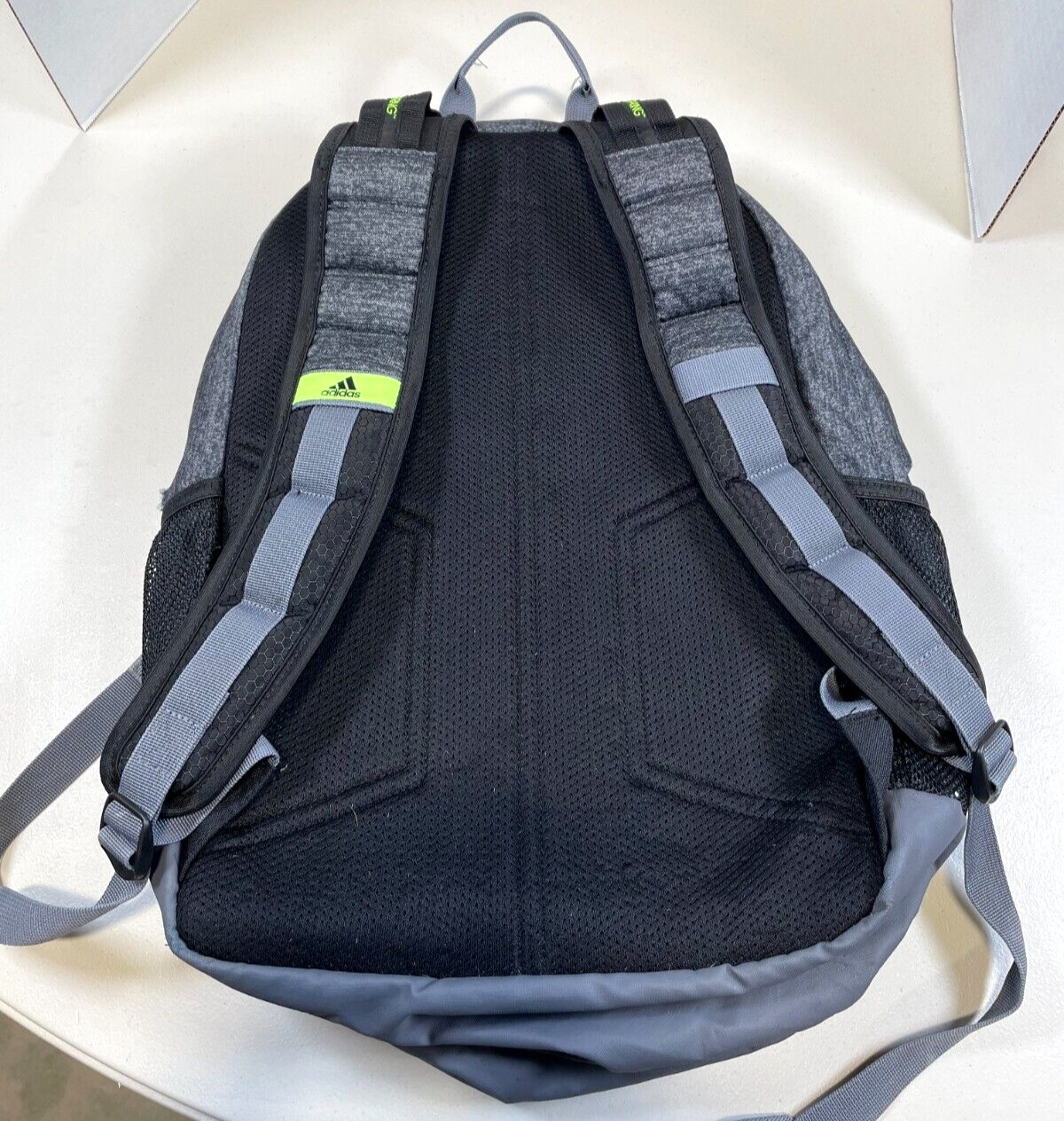 Adidas Prime V Backpack Gray Neon Green Multiple Pockets