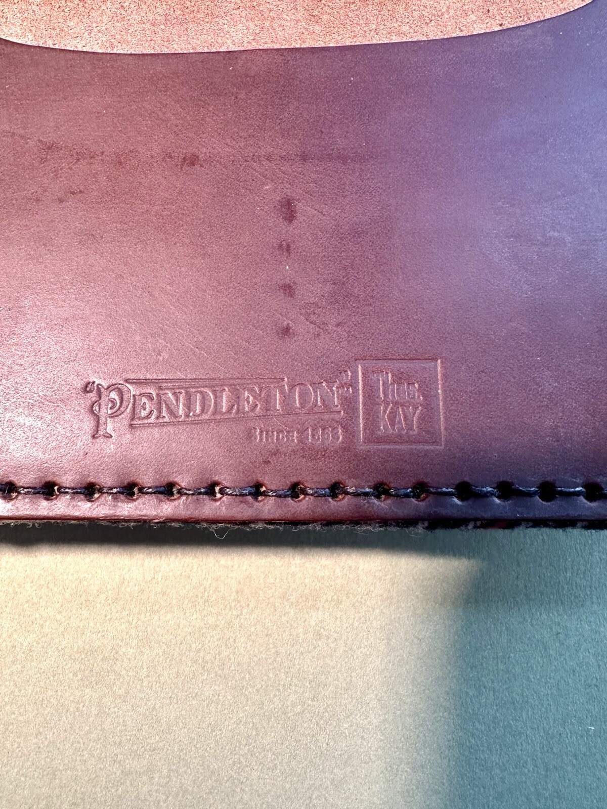 Pendleton Men’s Thomas Kay Passport Case, Tan Leather & Wool Made In USA