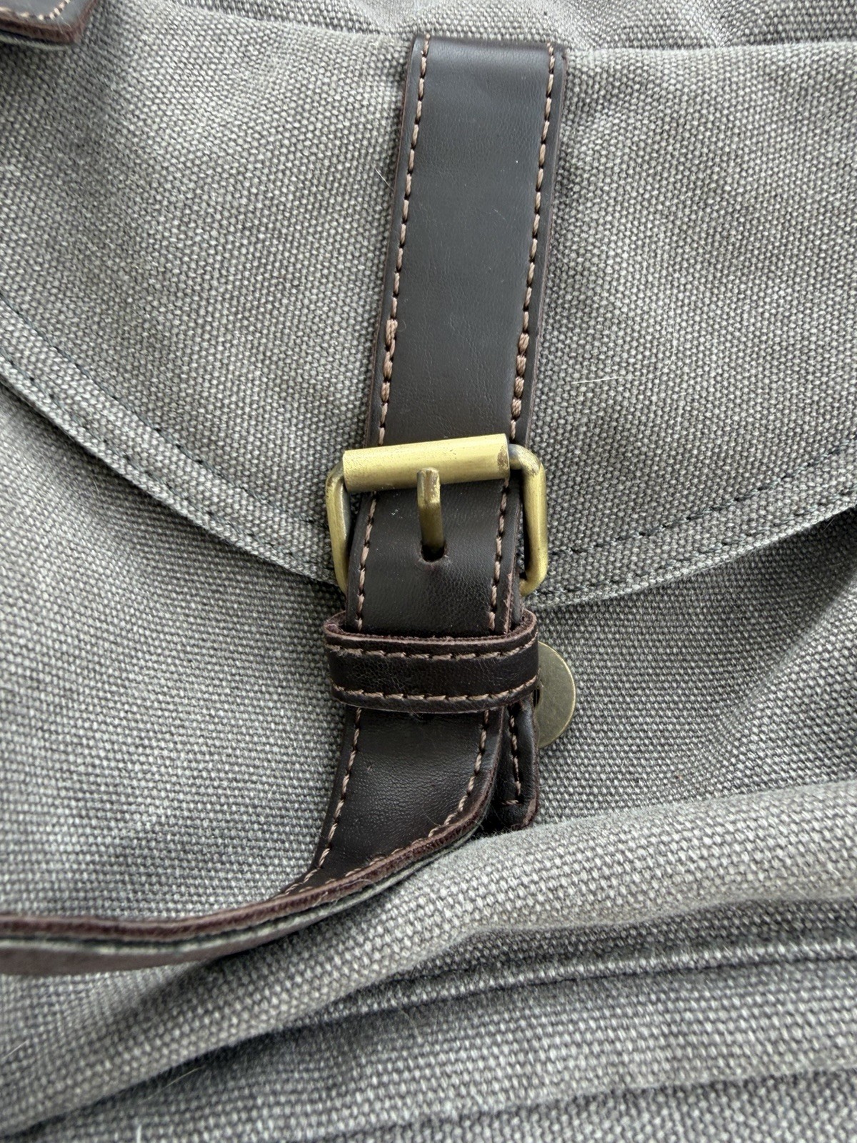KAUKKO Men’s Gray Canvas Backpack Travel Hiking Camping Rucksack Laptop Bag